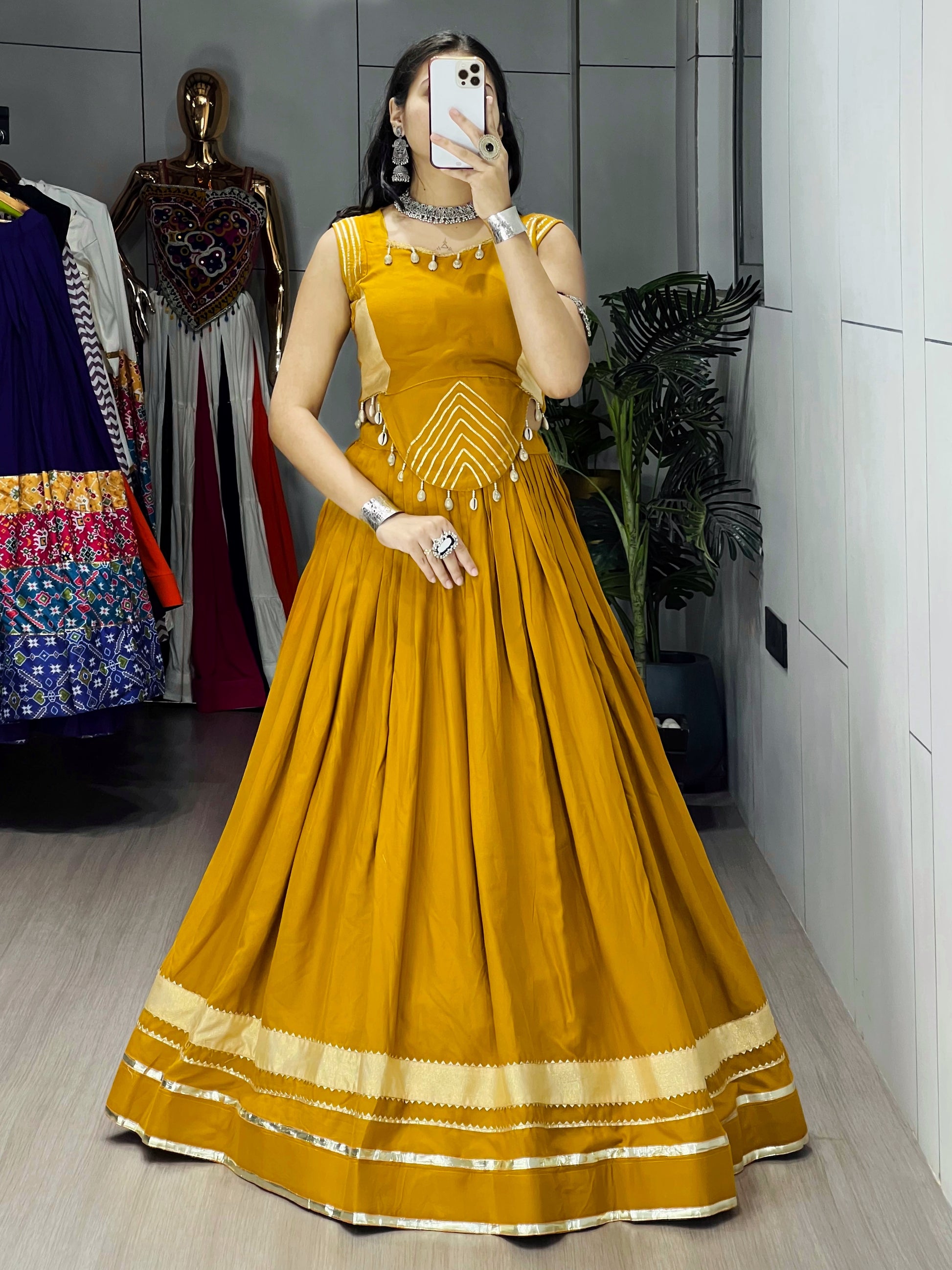 Rayon Gota Patti With Kodi Work Designer Navratri Chaniya Choli
