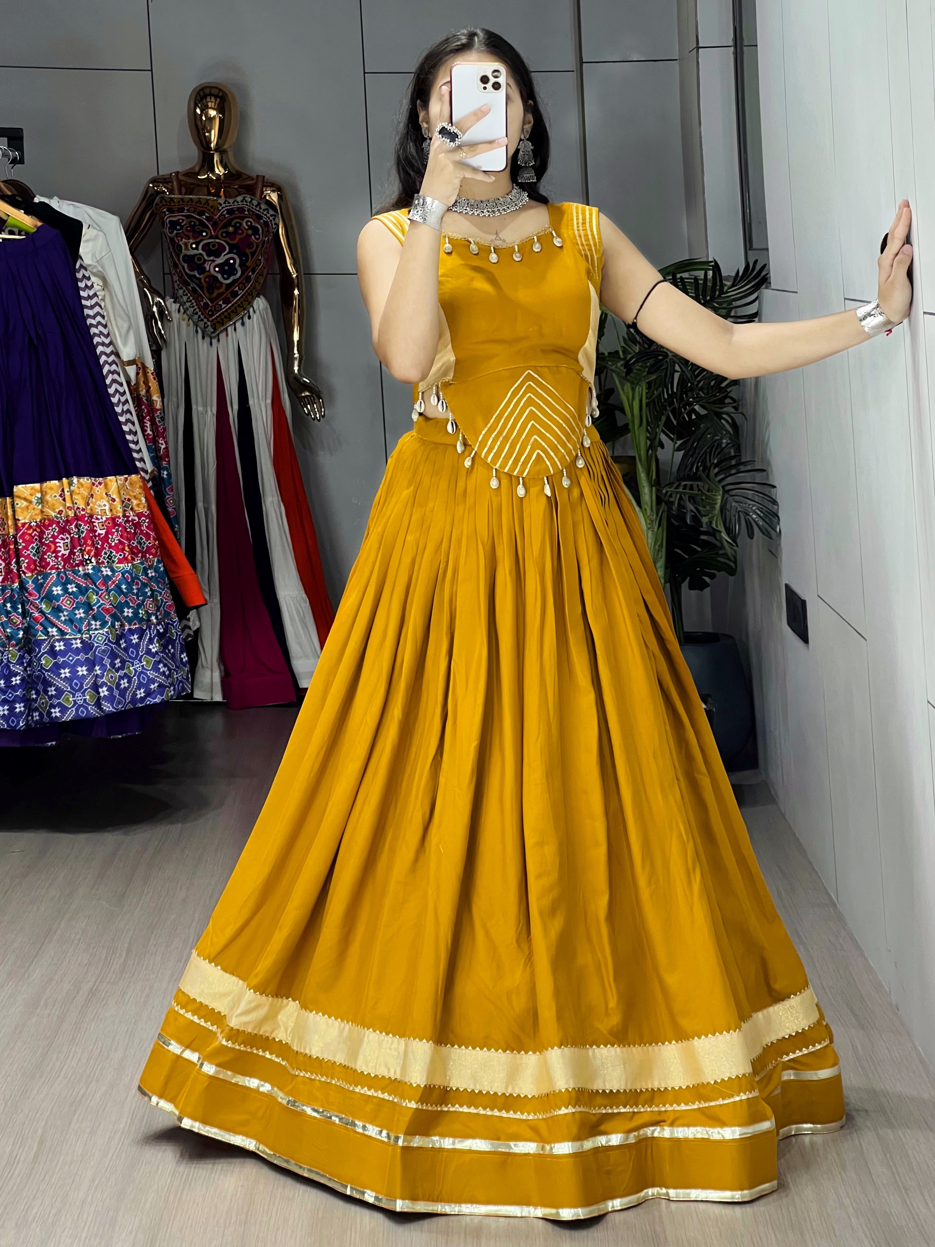 Rayon Gota Patti With Kodi Work Designer Navratri Chaniya Choli