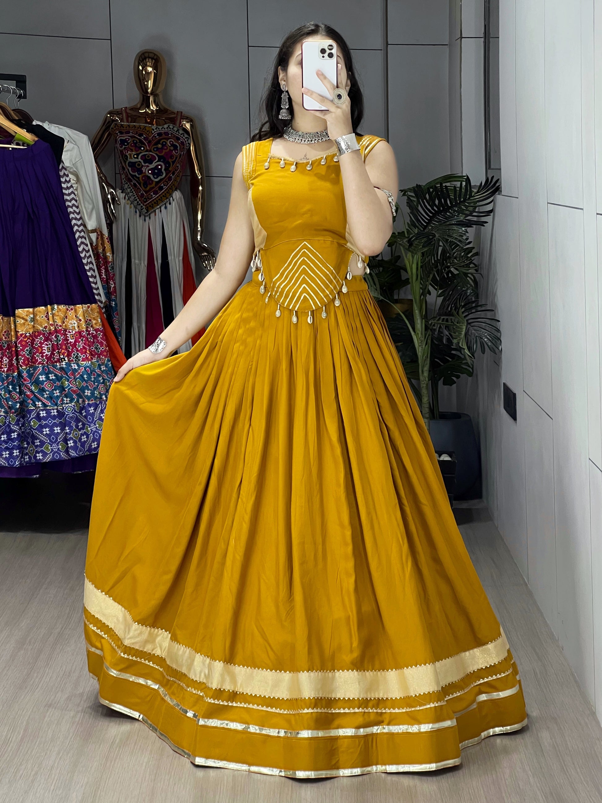 Rayon Gota Patti With Kodi Work Designer Navratri Chaniya Choli