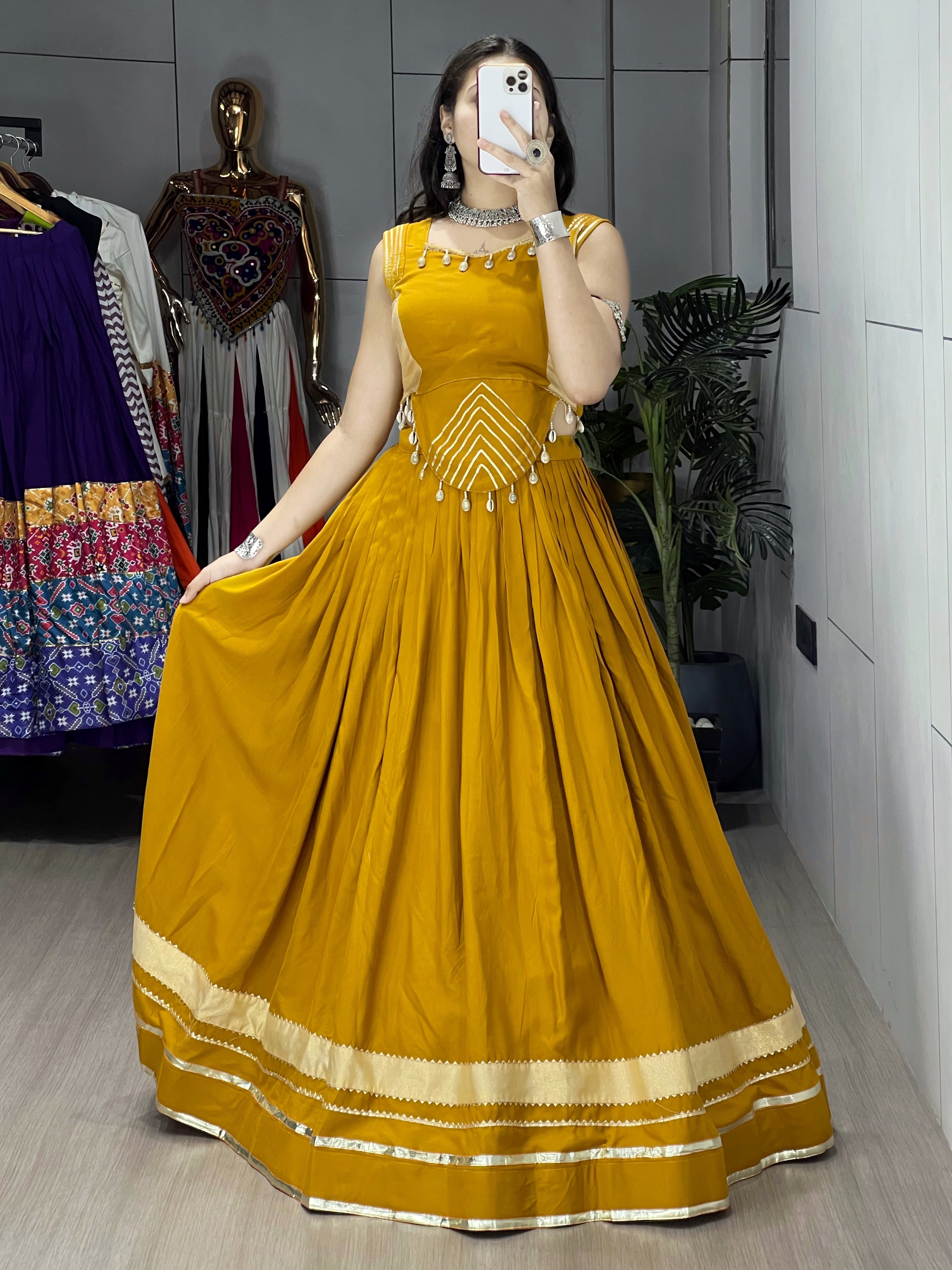 Rayon Gota Patti With Kodi Work Designer Navratri Chaniya Choli