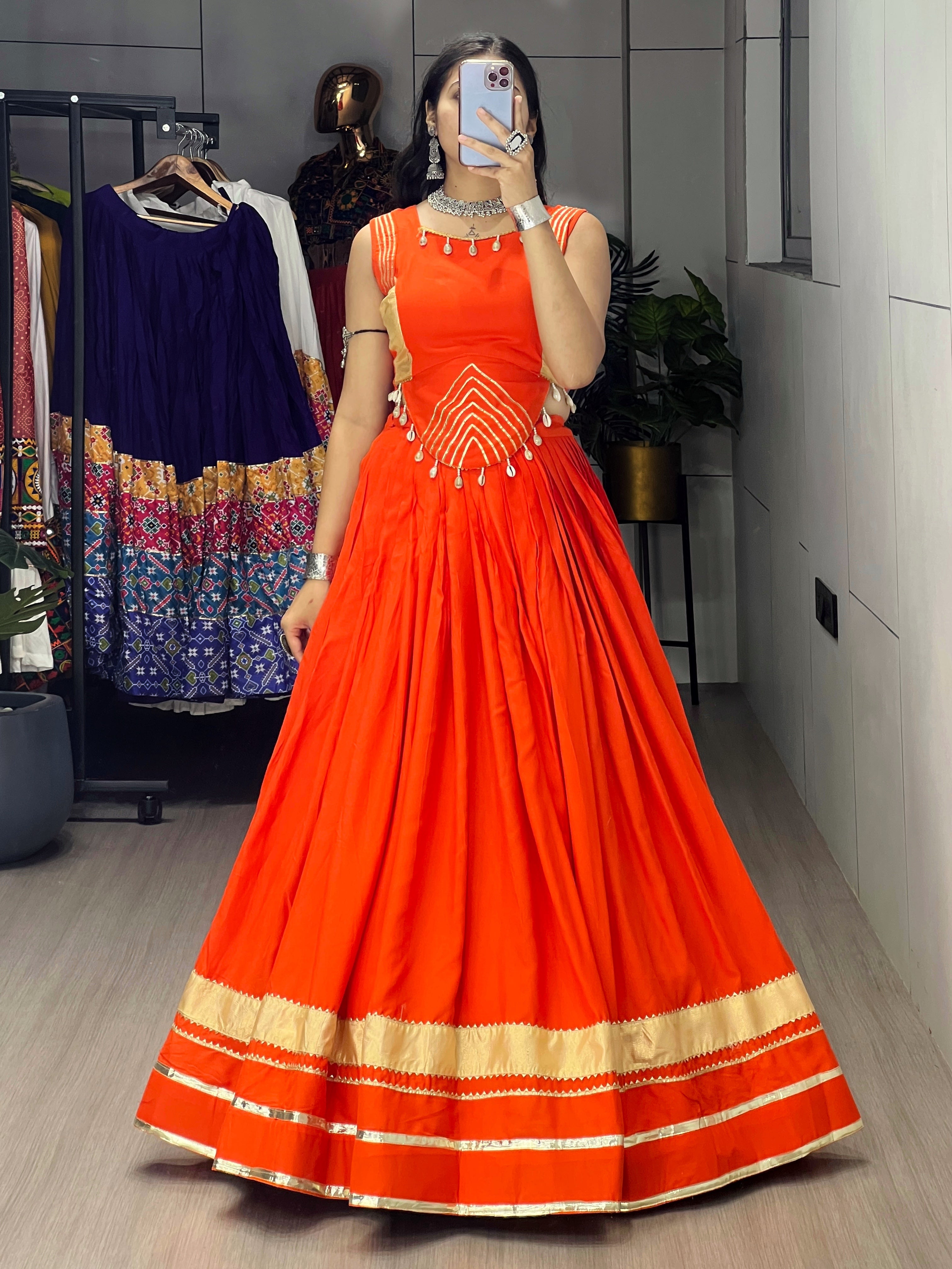 Rayon Gota Patti With Kodi Work Designer Navratri Chaniya Choli