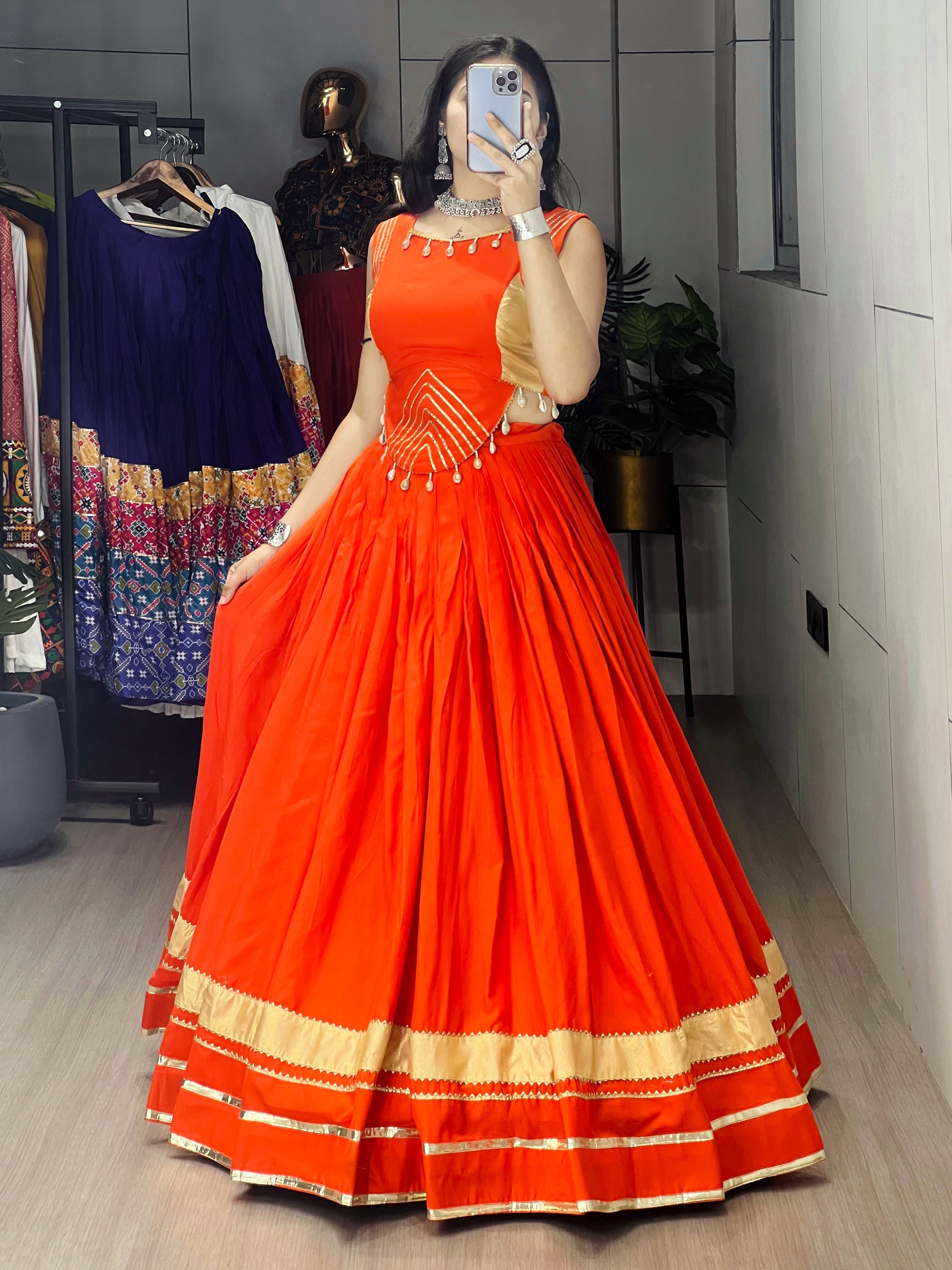 Rayon Gota Patti With Kodi Work Designer Navratri Chaniya Choli