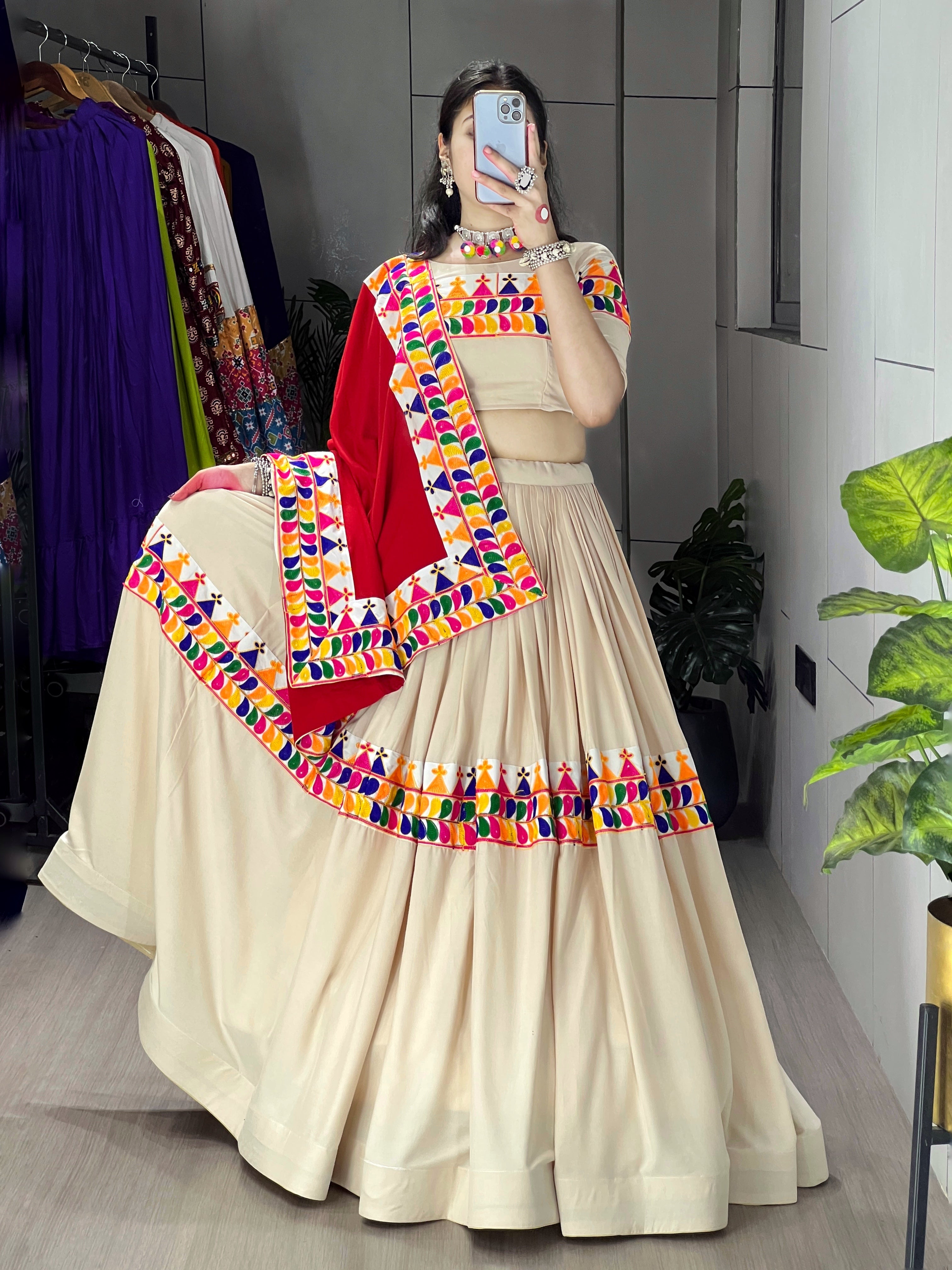 Vanilla Toned Navratri Special Chaniya Choli