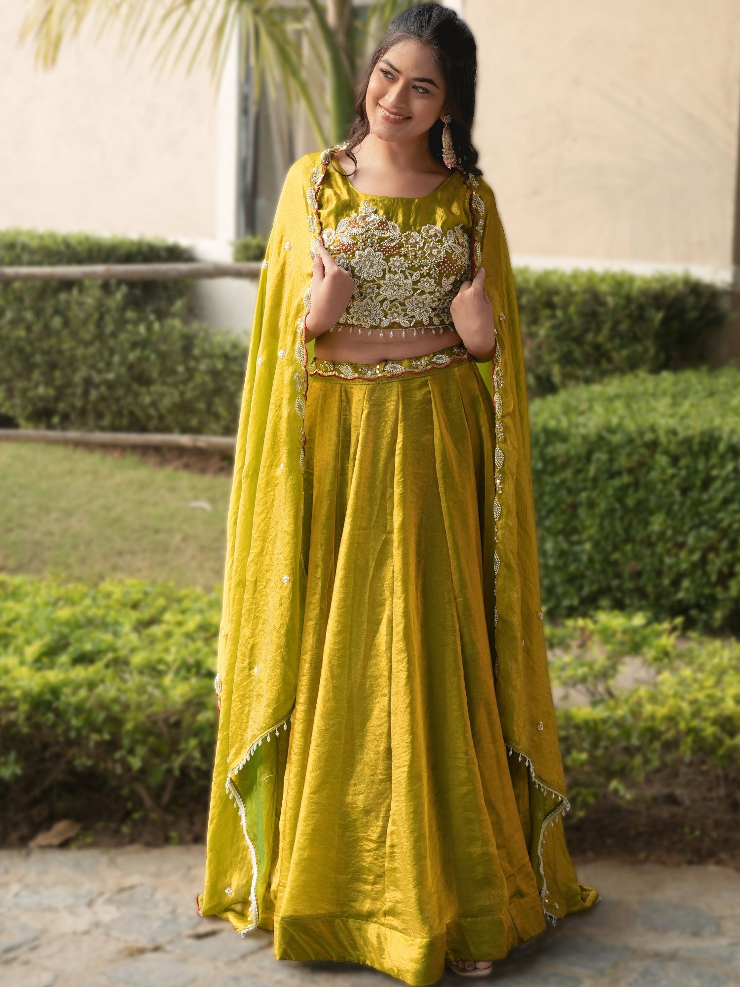 Fendy Silk  Beads Work Lehenga Choli Set