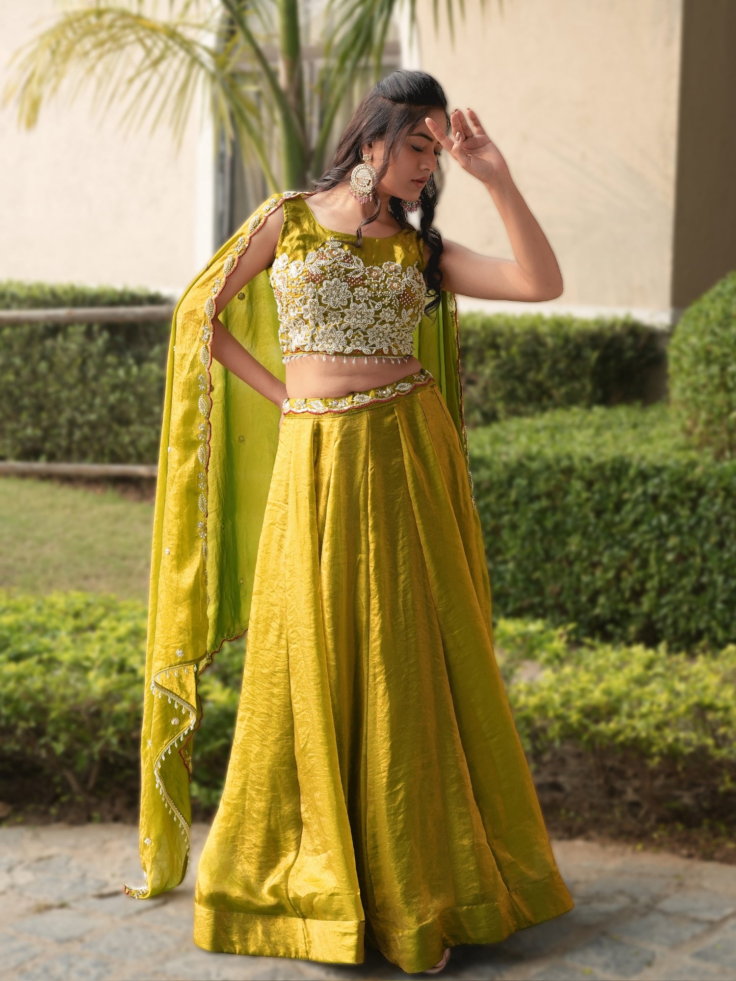 Fendy Silk  Beads Work Lehenga Choli Set