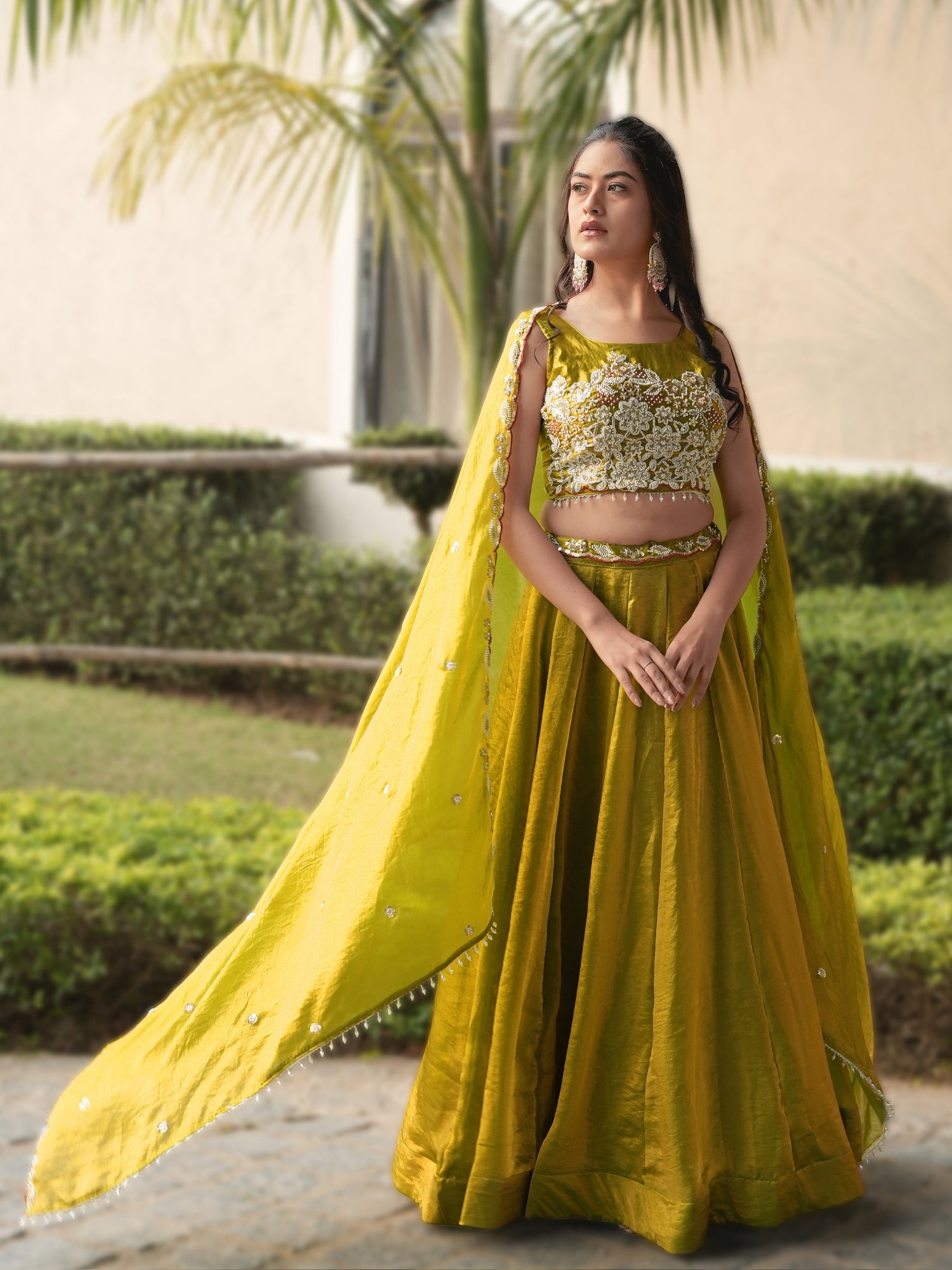 Fendy Silk  Beads Work Lehenga Choli Set