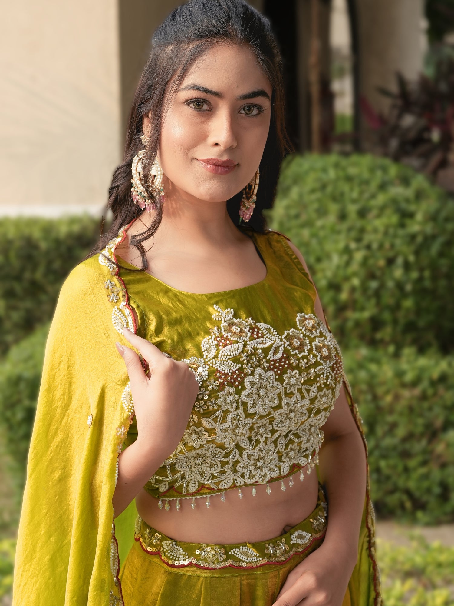 Fendy Silk  Beads Work Lehenga Choli Set