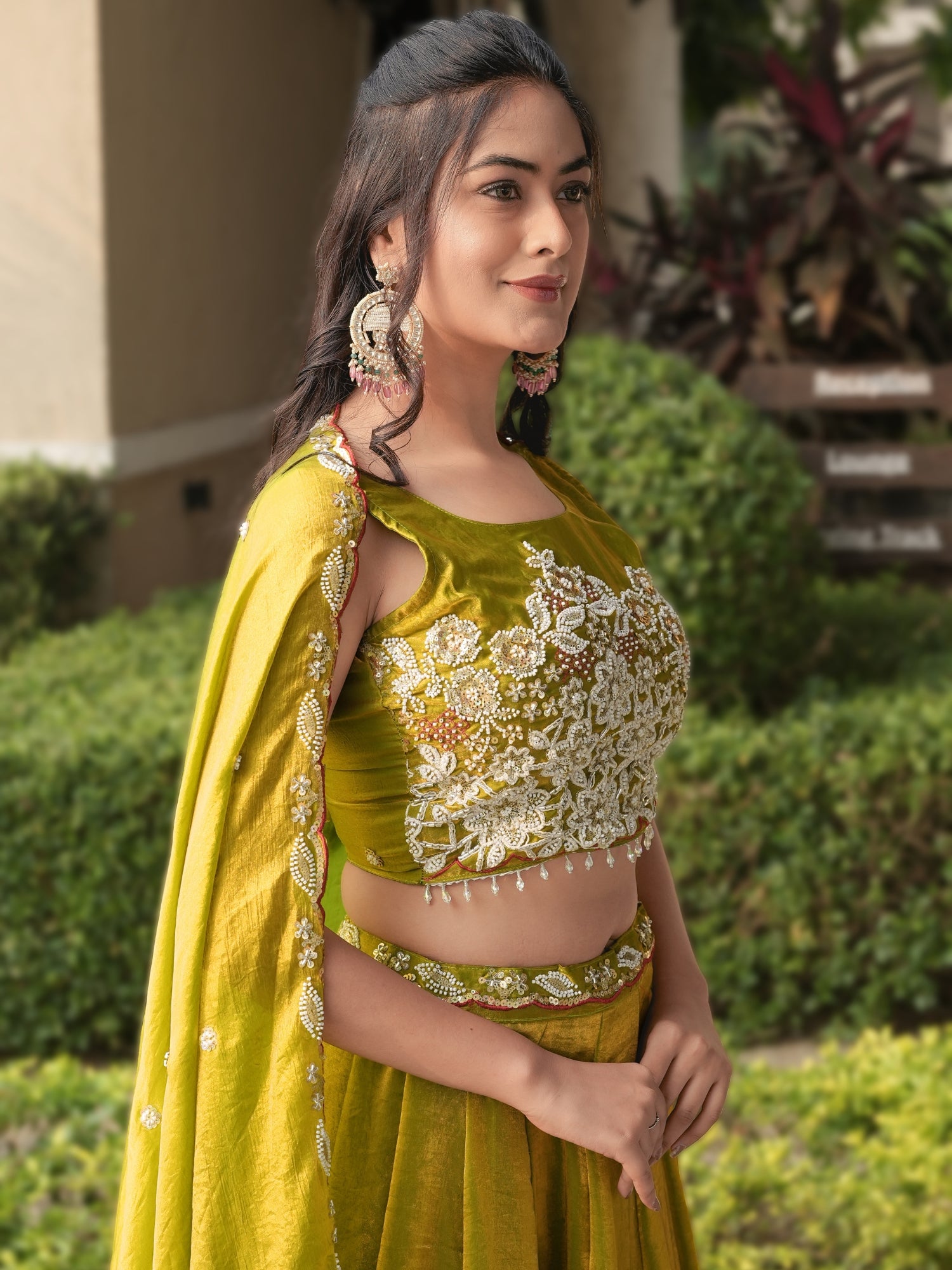 Fendy Silk  Beads Work Lehenga Choli Set