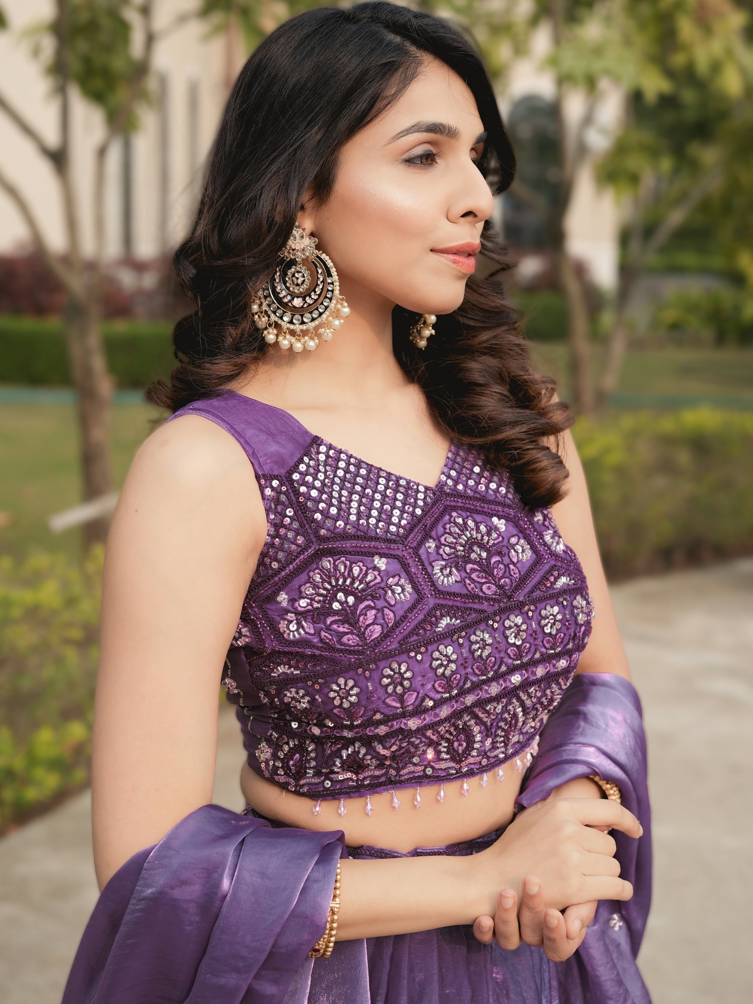 Fendy Silk  Beads Work Lehenga Choli Set