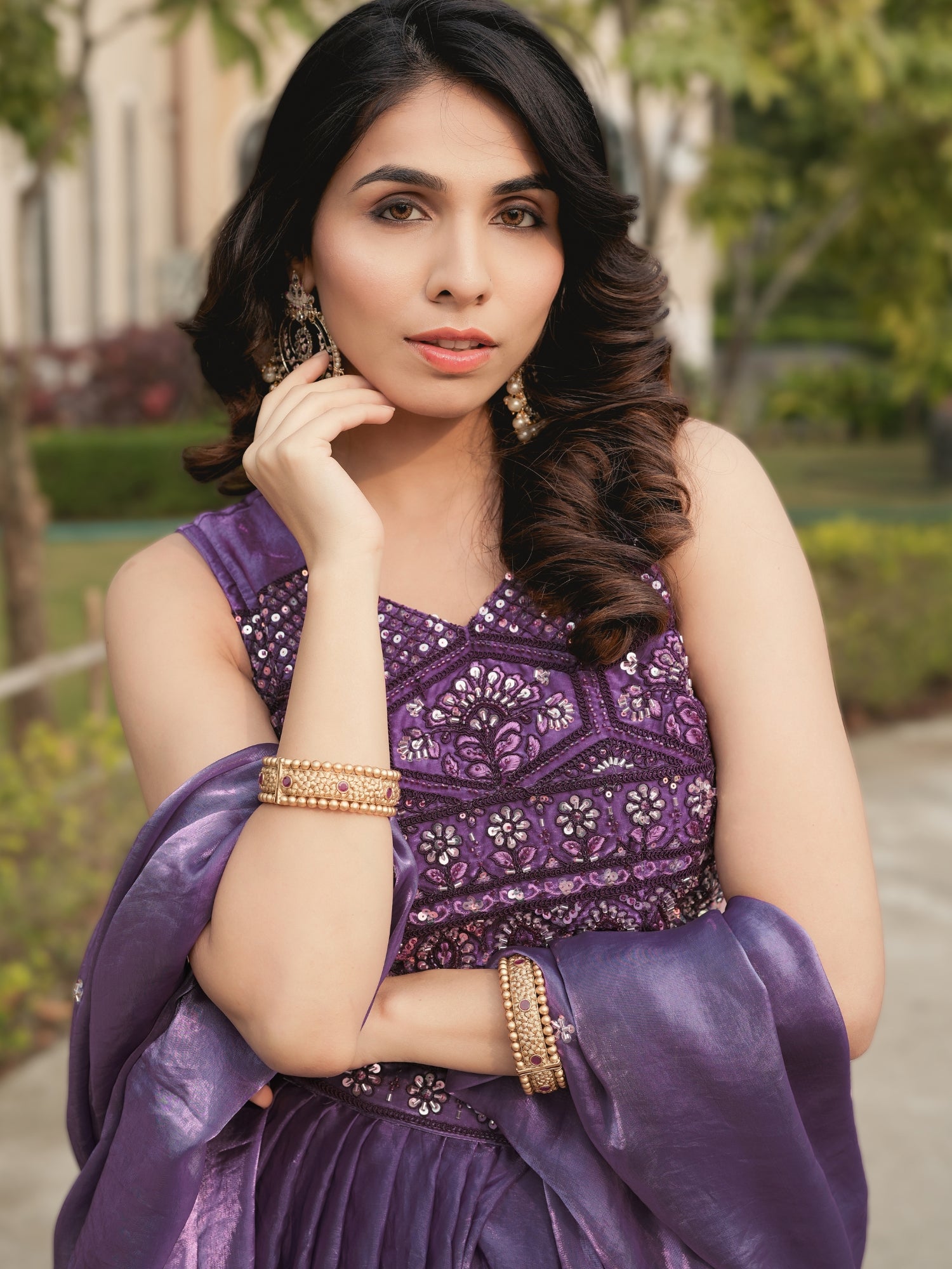 Fendy Silk  Beads Work Lehenga Choli Set