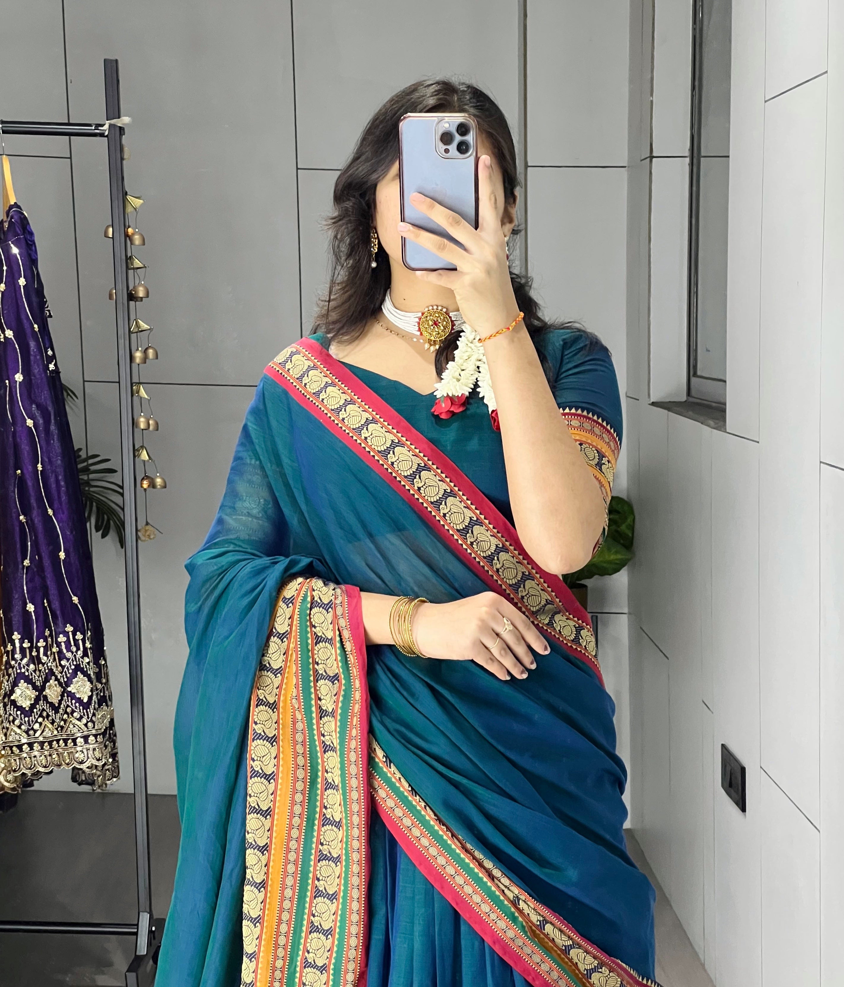 Pure Chanderi Cotton Lehenga With Unstitched Blouse