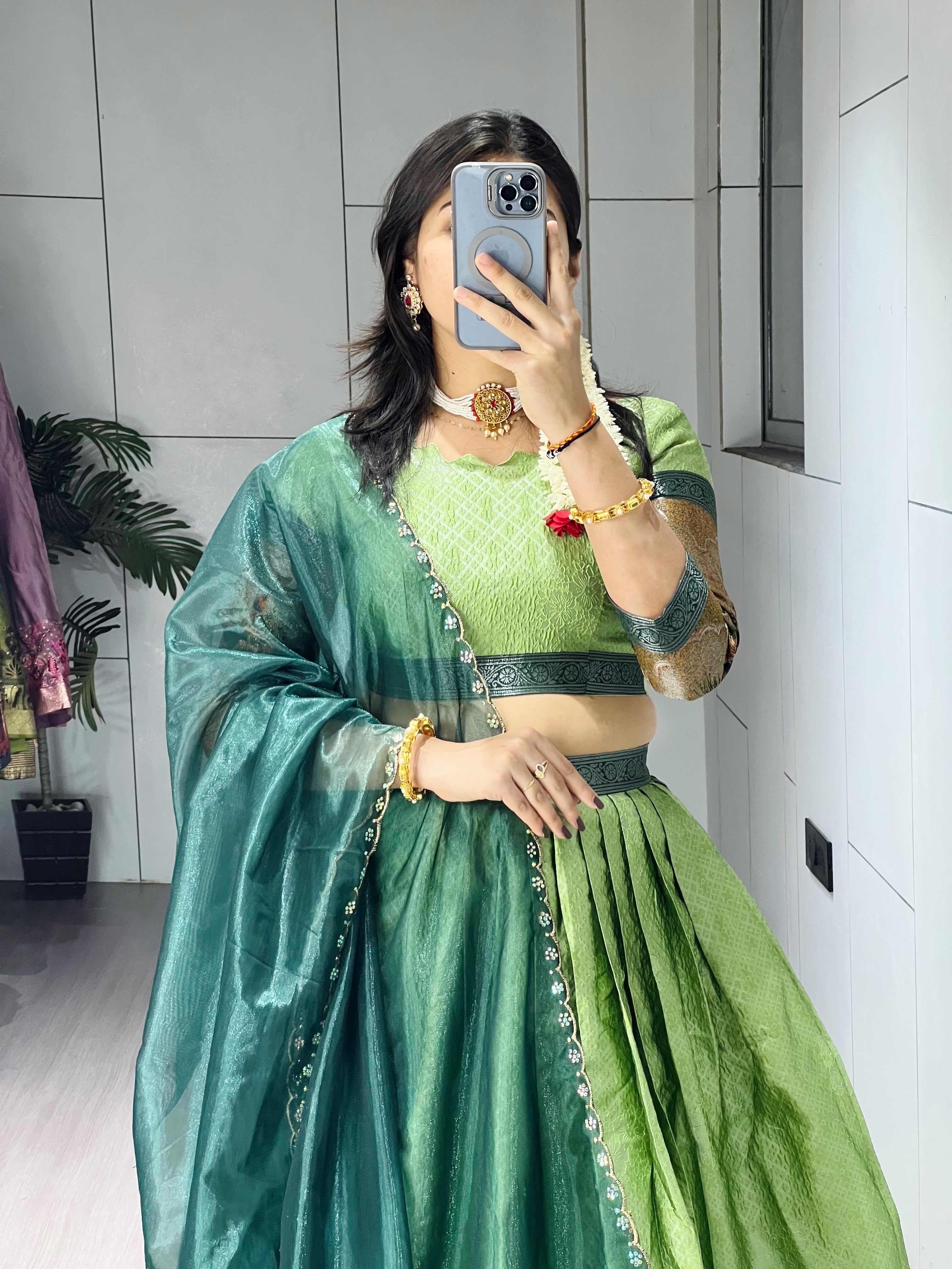 Silk Woven Lehenga Choli With Dupatta