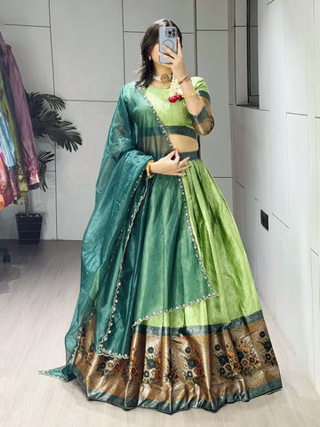 Silk Woven Lehenga Choli With Dupatta