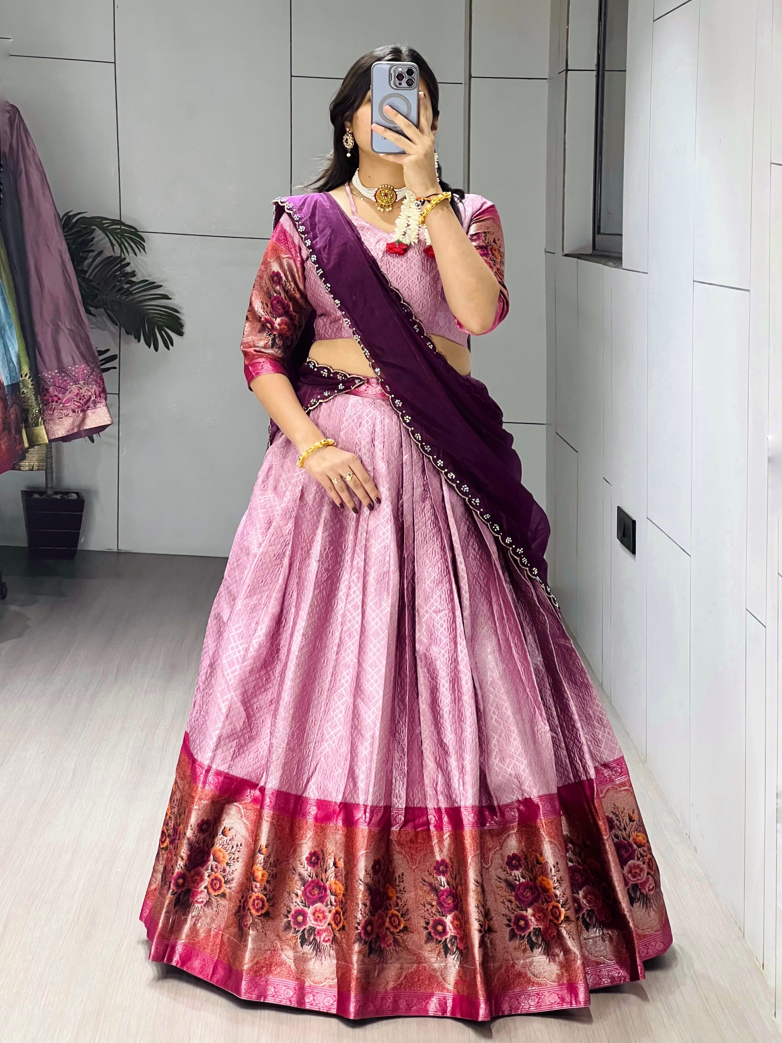 Silk Woven Lehenga Choli With Dupatta