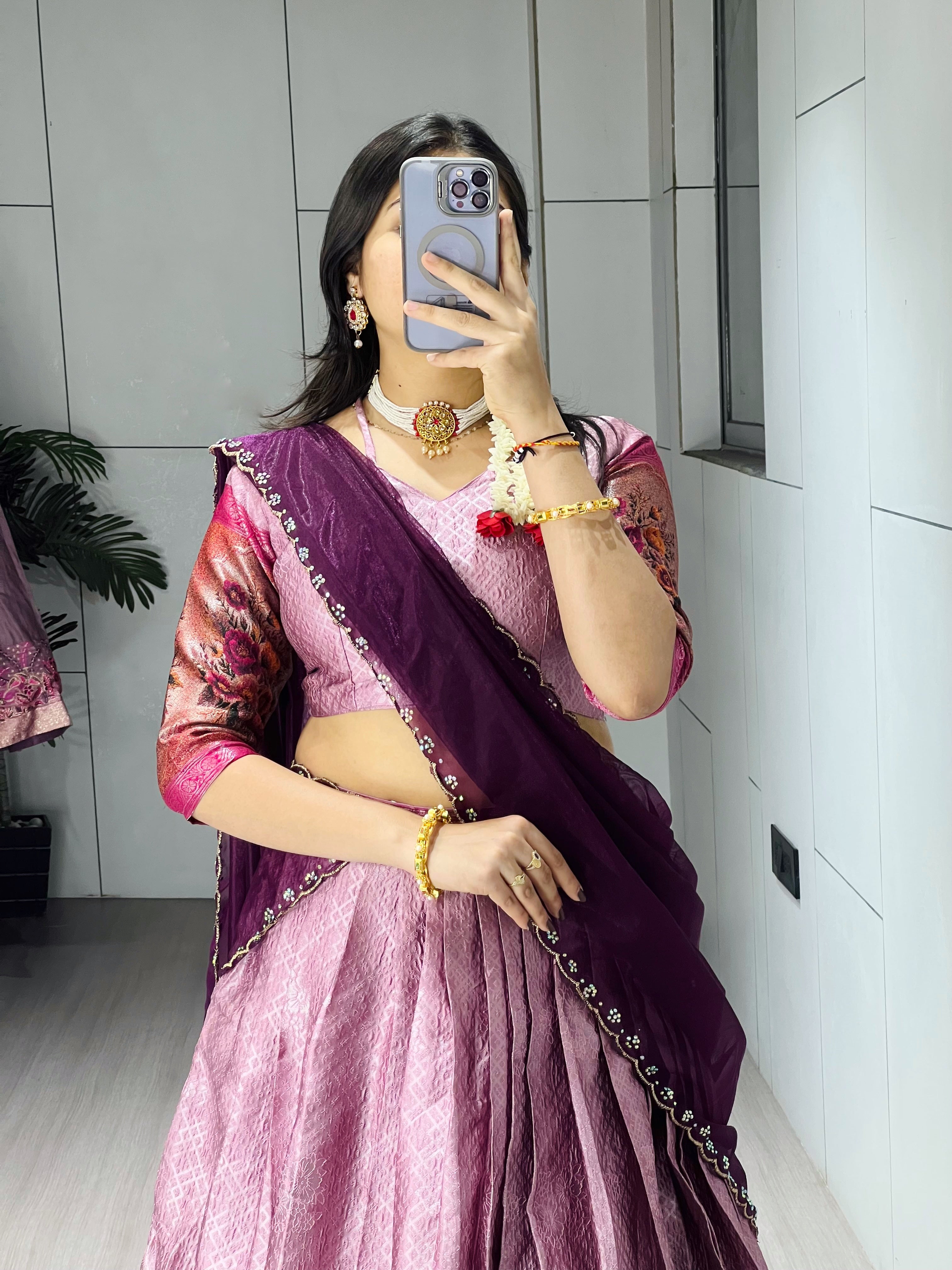 Silk Woven Lehenga Choli With Dupatta