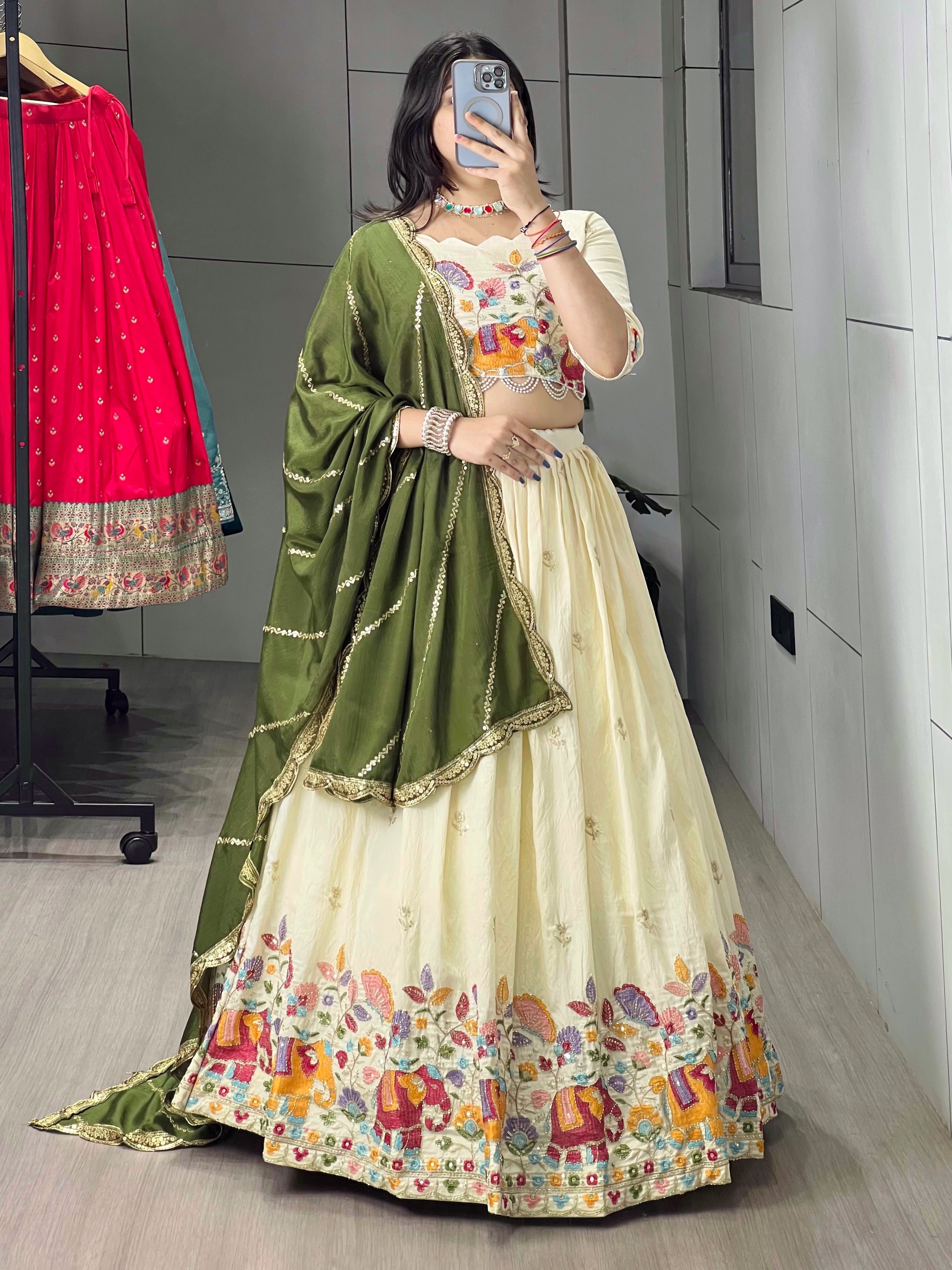 Embroidery Work Lehenga Choli With Dupatta