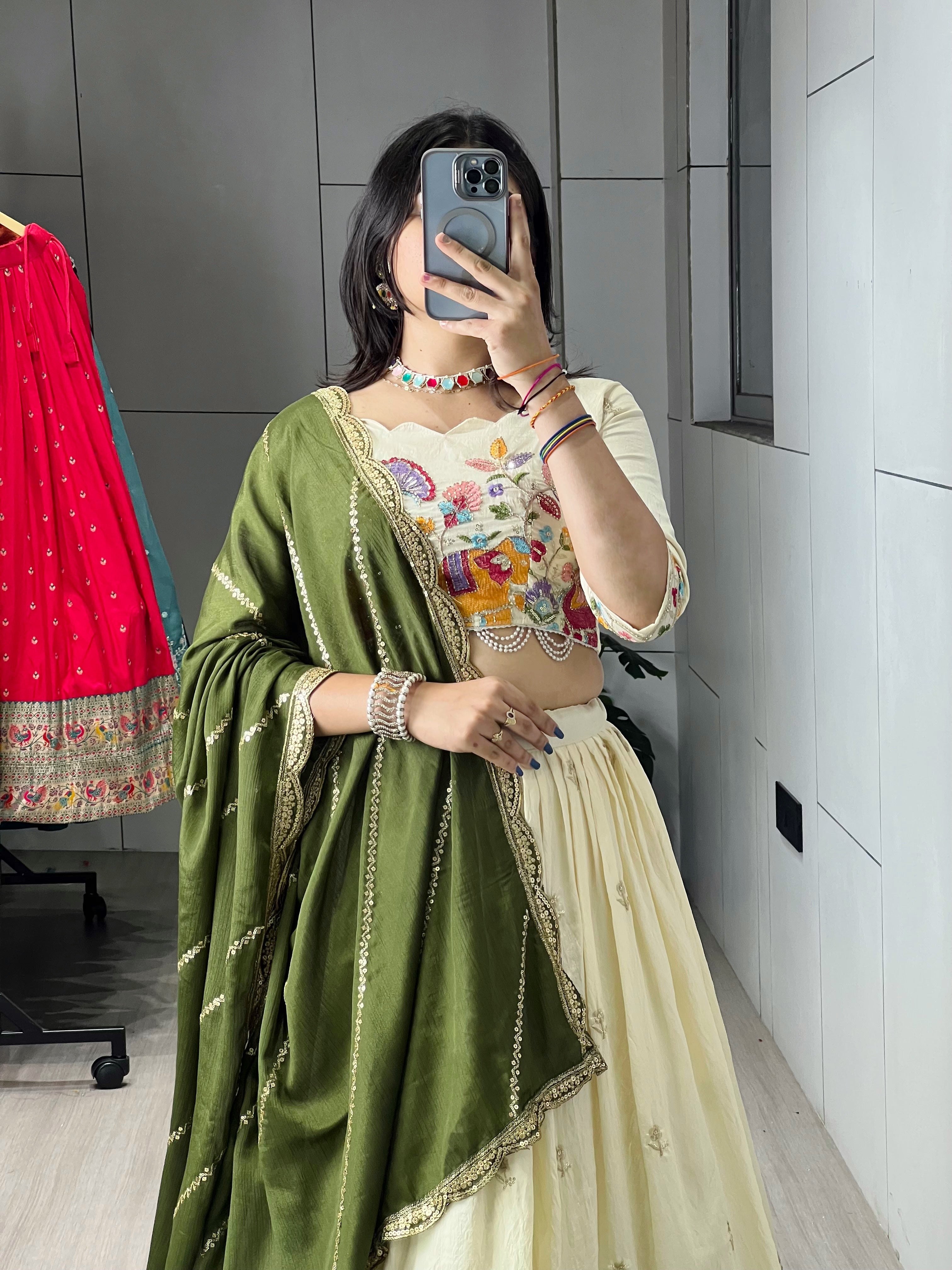 Embroidery Work Lehenga Choli With Dupatta