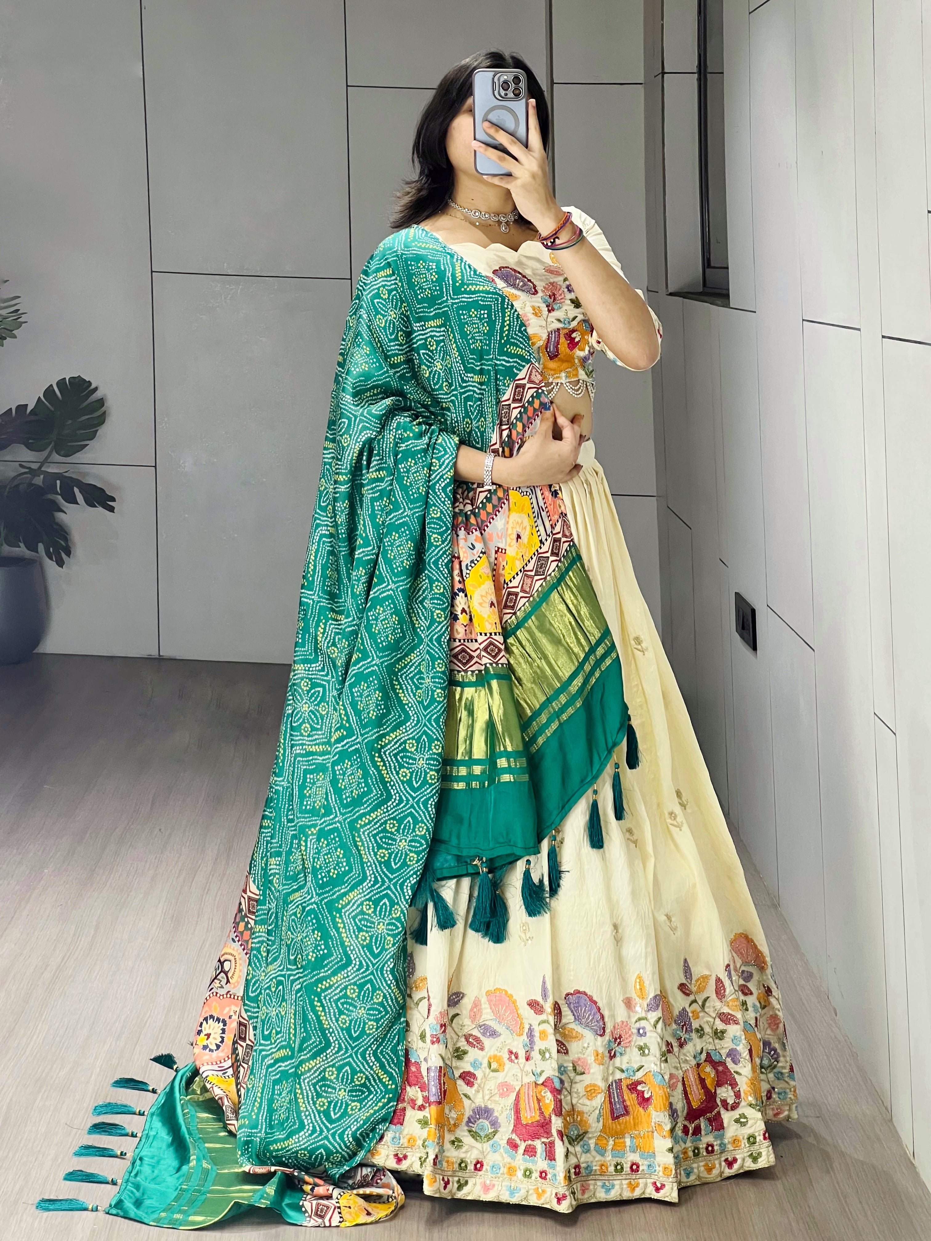 Designer Embroidered Lehenga Set with Gaji Silk Dupatta