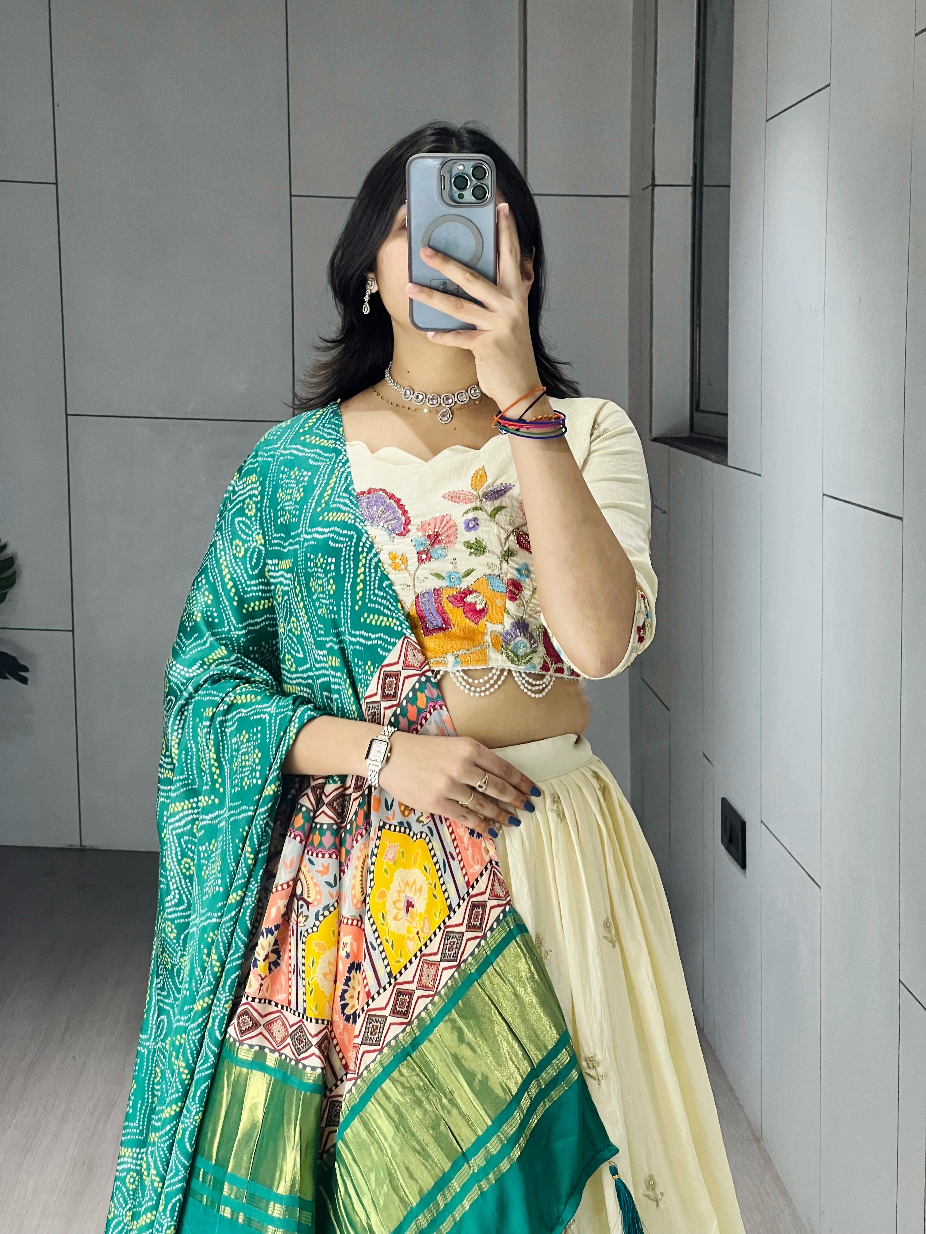 Designer Embroidered Lehenga Set with Gaji Silk Dupatta