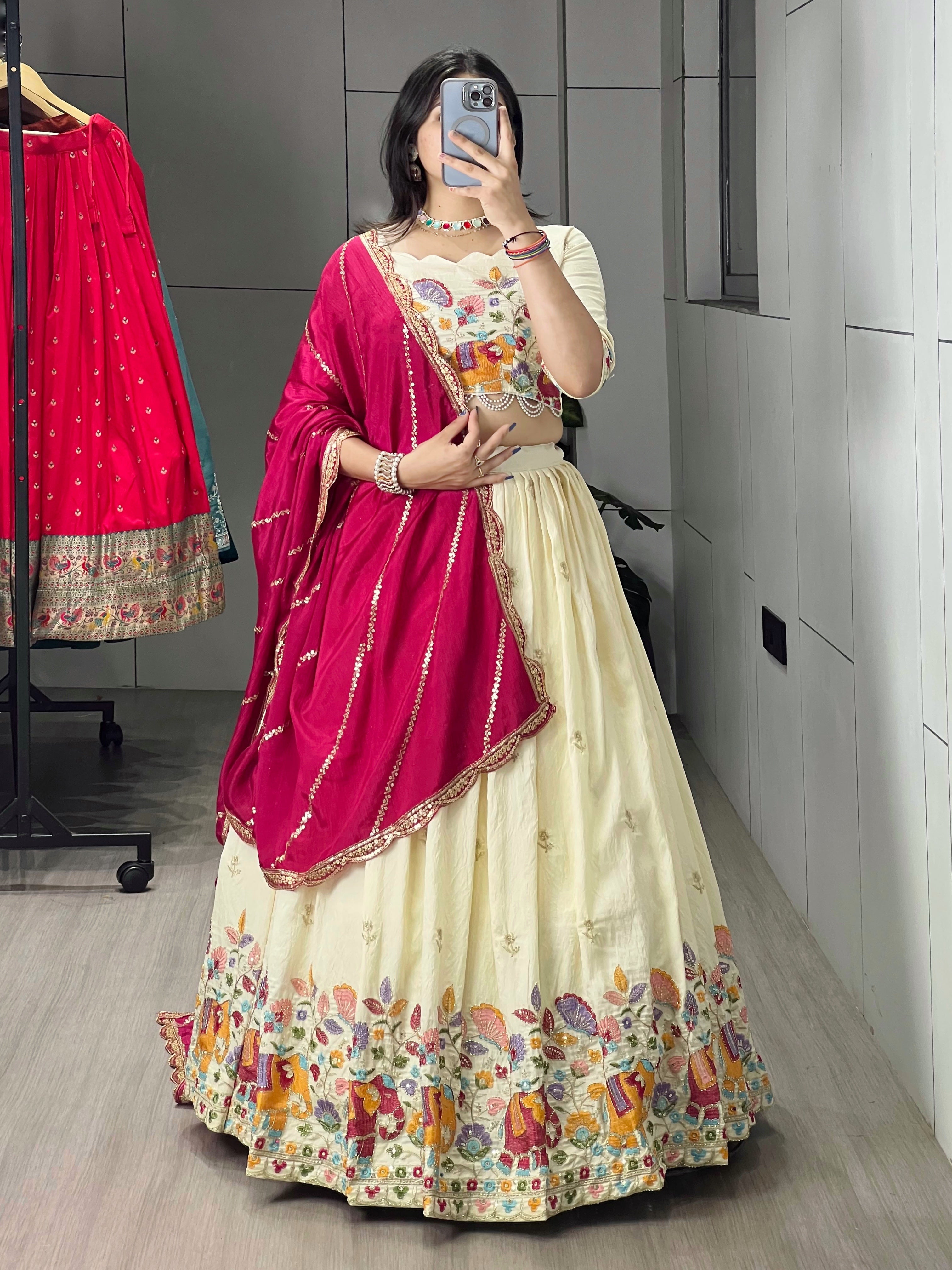 Embroidery Work Lehenga Choli With Dupatta