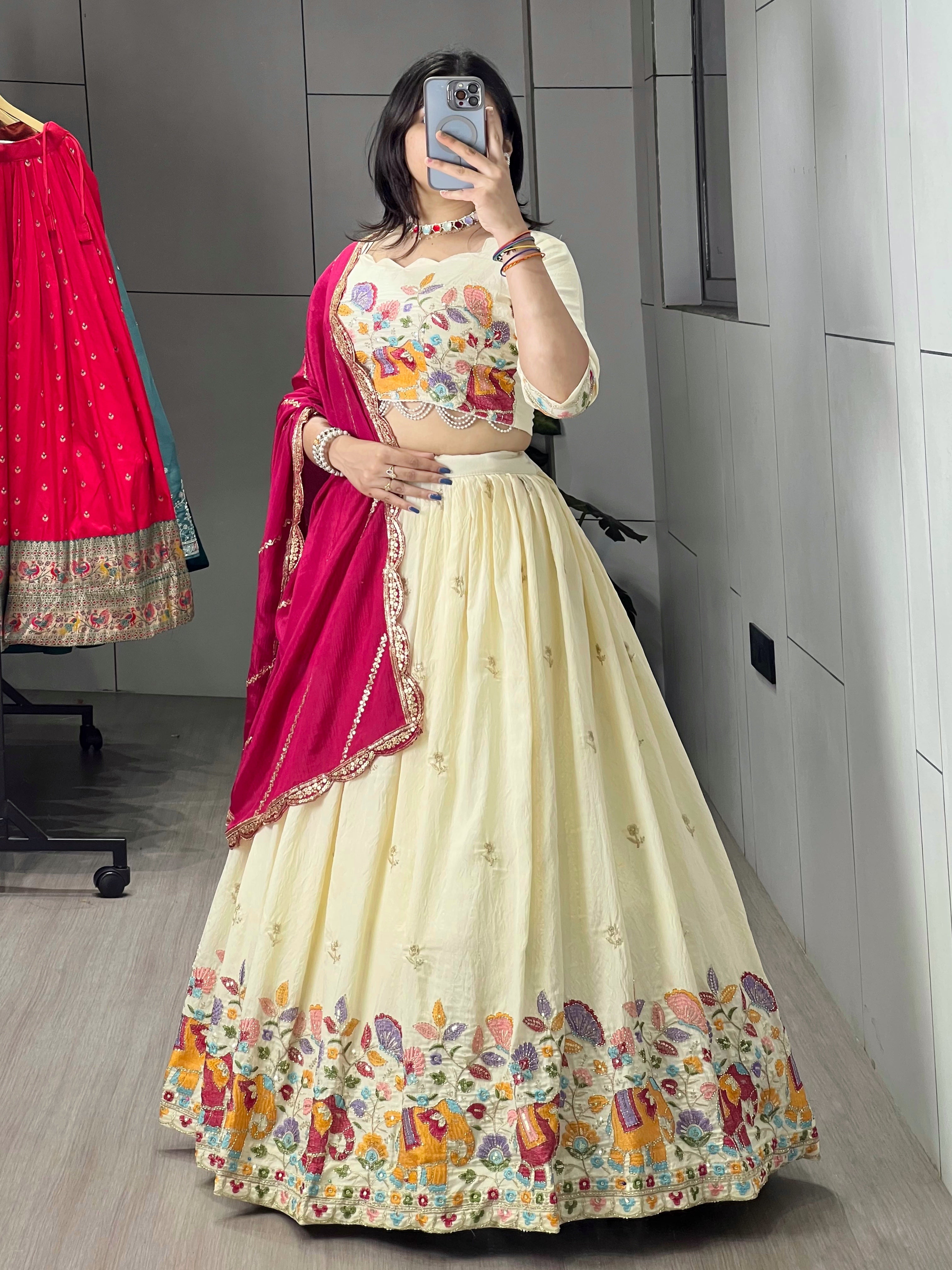 Embroidery Work Lehenga Choli With Dupatta