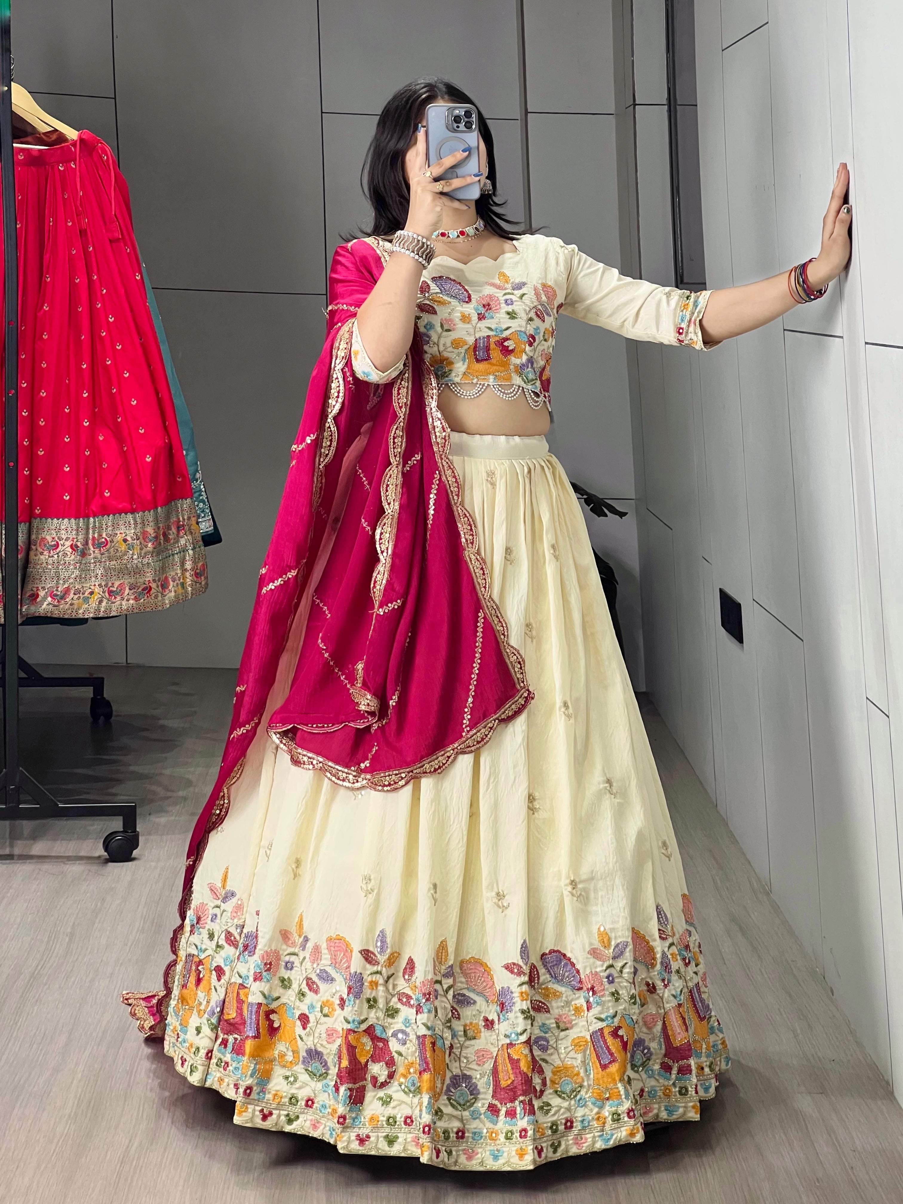 Embroidery Work Lehenga Choli With Dupatta