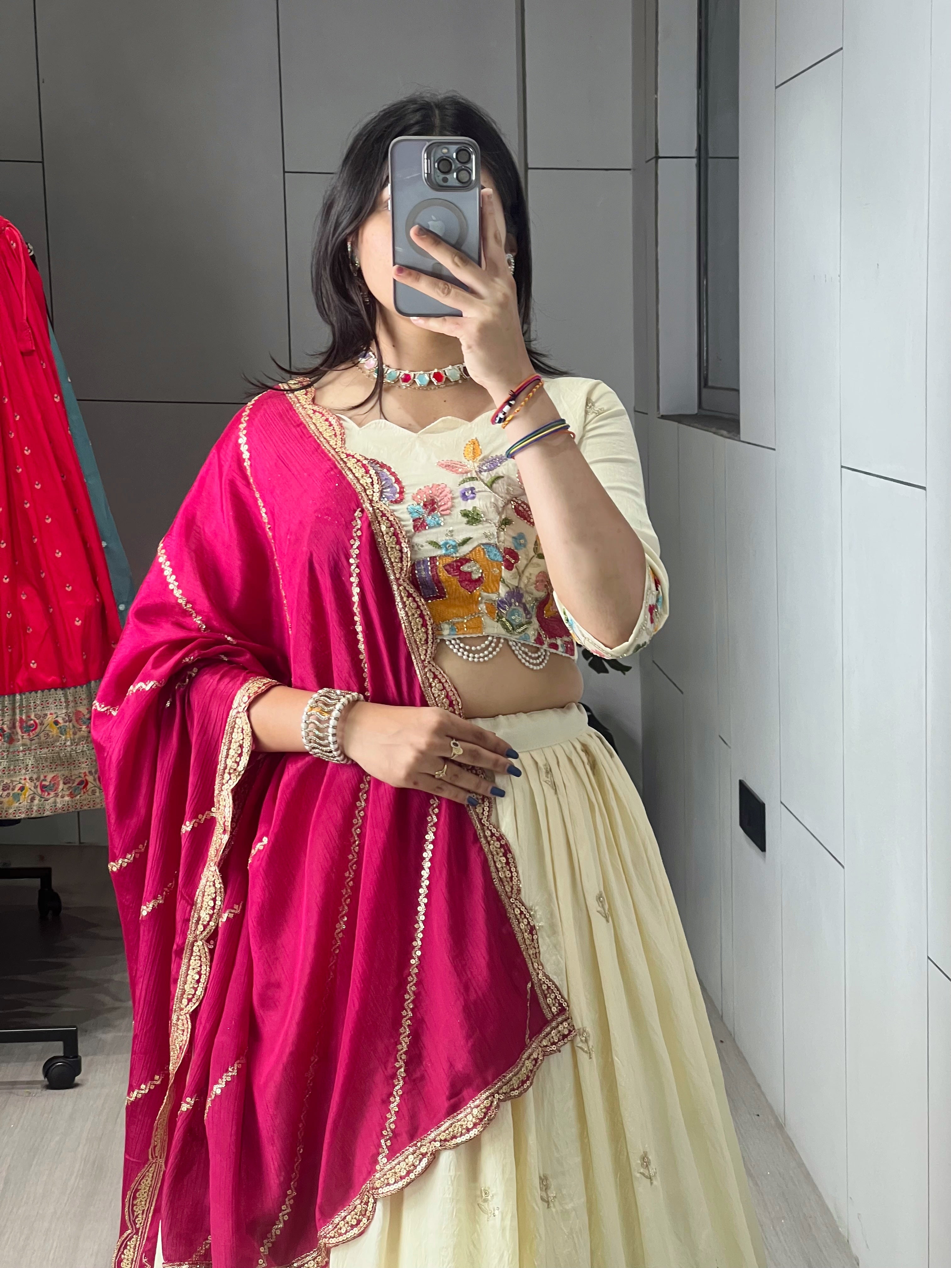 Embroidery Work Lehenga Choli With Dupatta