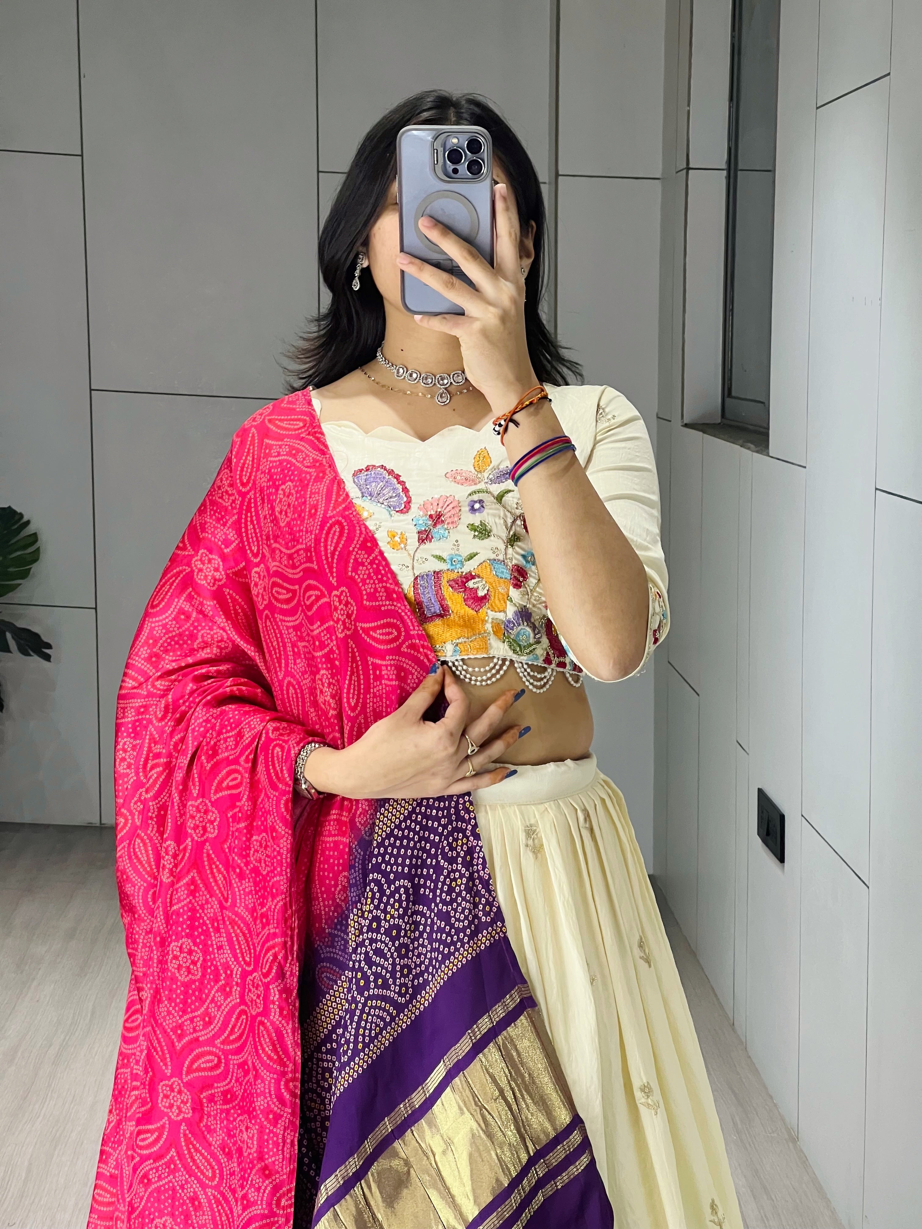 Designer Embroidered Lehenga Set with Gaji Silk Dupatta