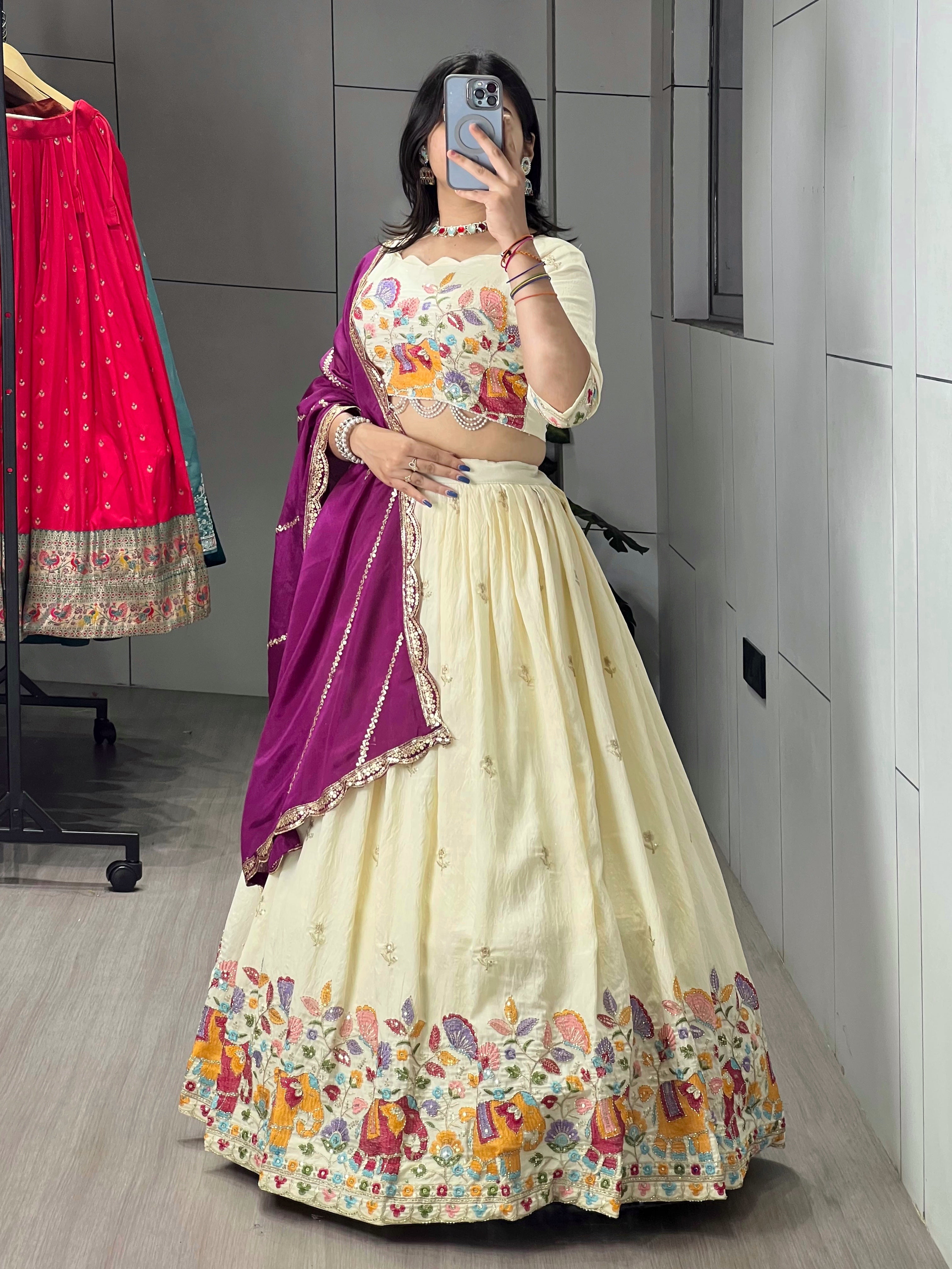 Embroidery Work Lehenga Choli With Dupatta