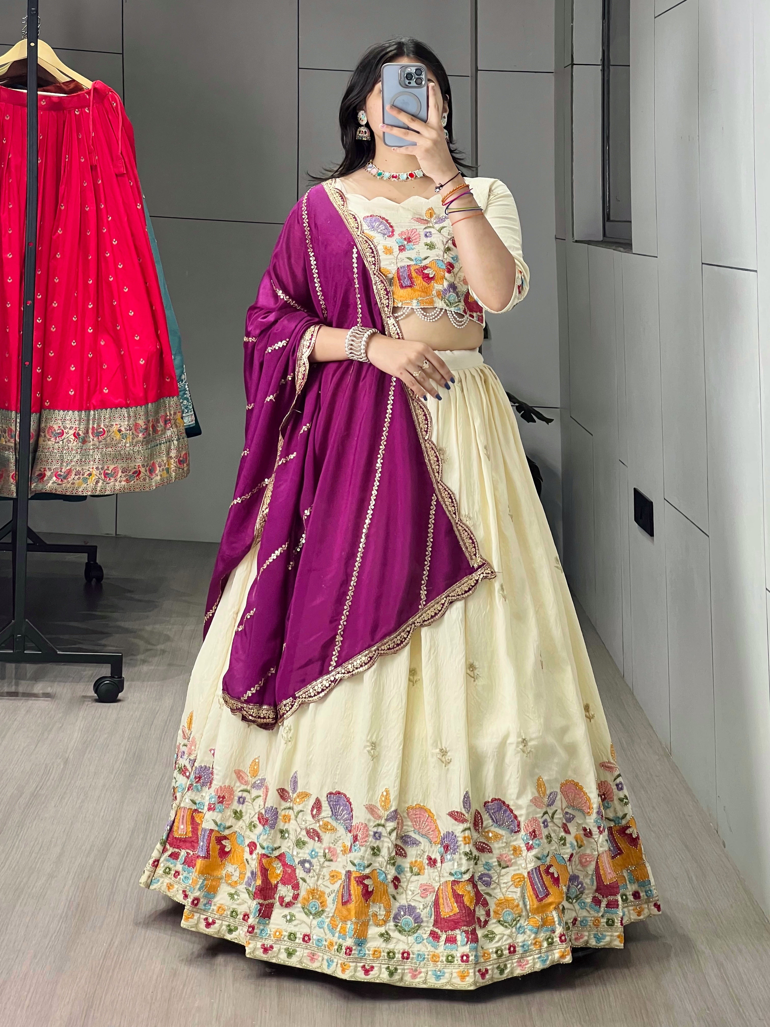 Embroidery Work Lehenga Choli With Dupatta