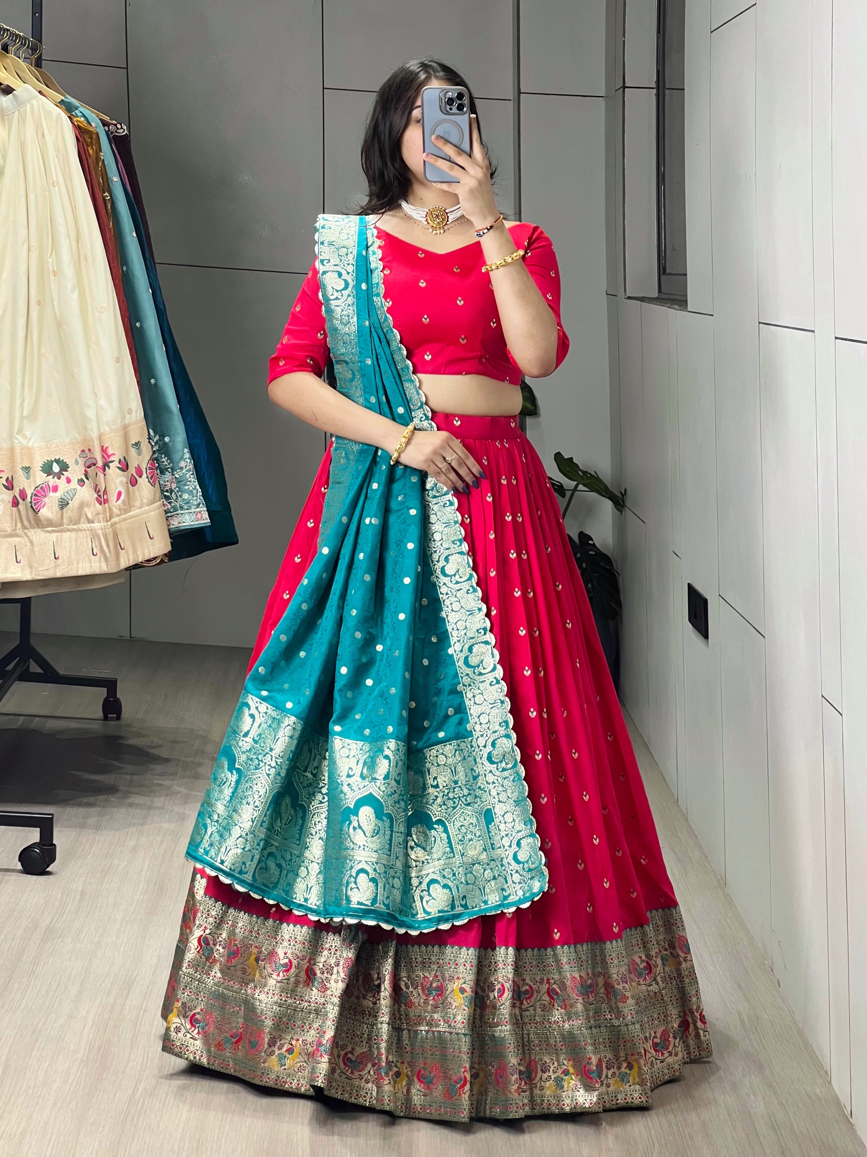 Paithani Silk Lehenga choli With Unstitched Blouse