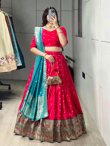 Paithani Silk Lehenga choli With Unstitched Blouse