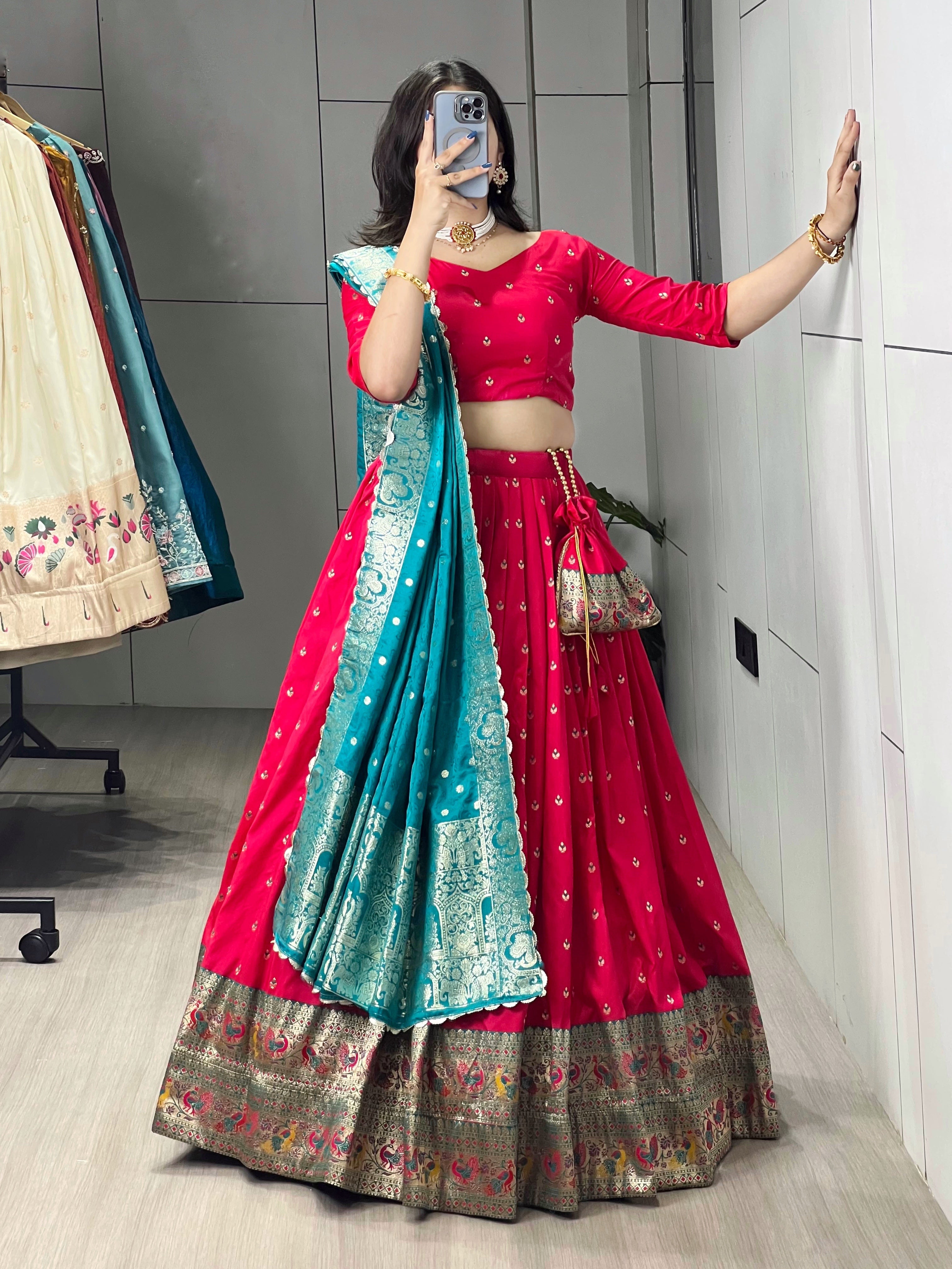 Paithani Silk Lehenga choli With Unstitched Blouse