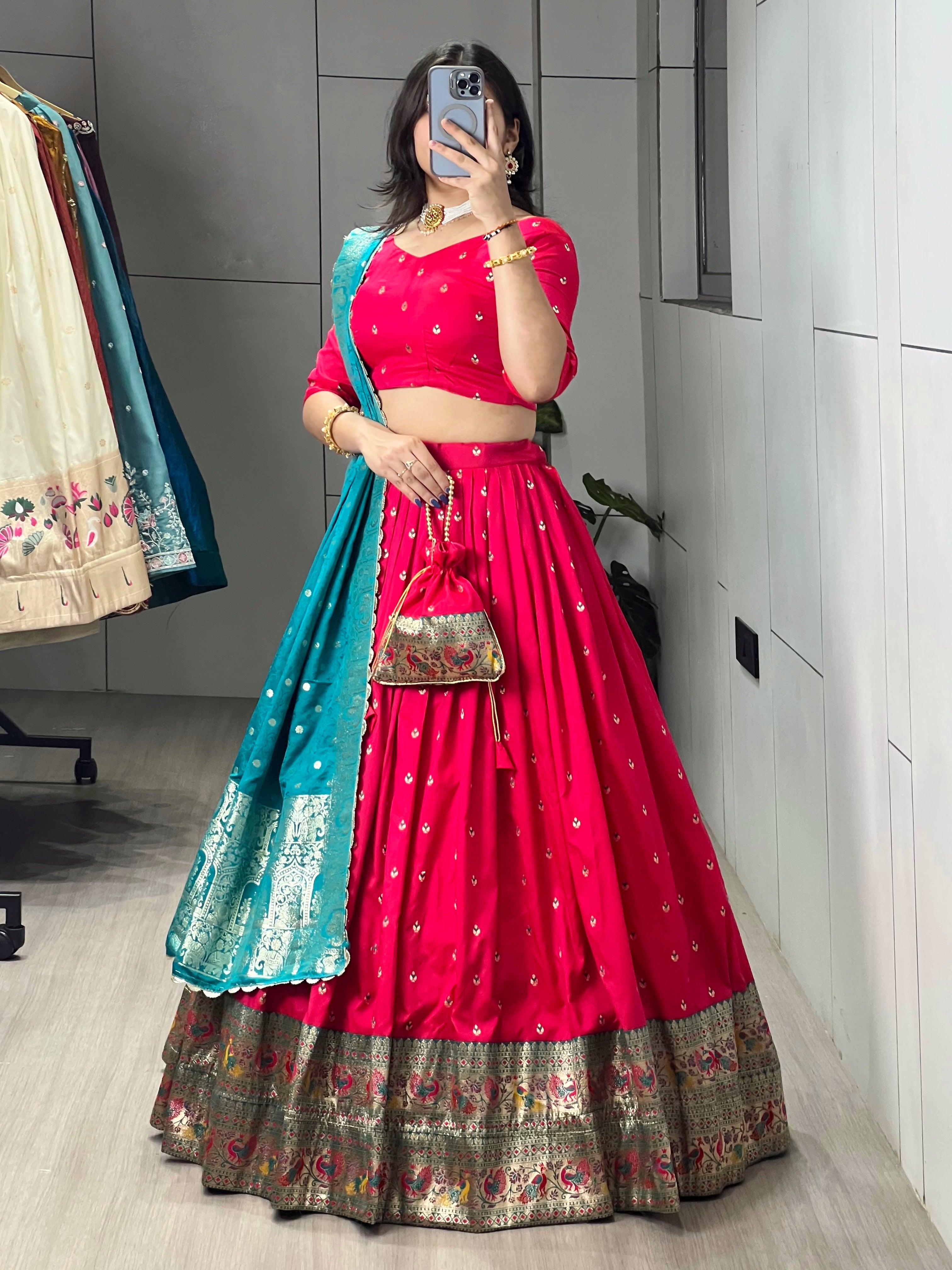 Paithani Silk Lehenga choli With Unstitched Blouse