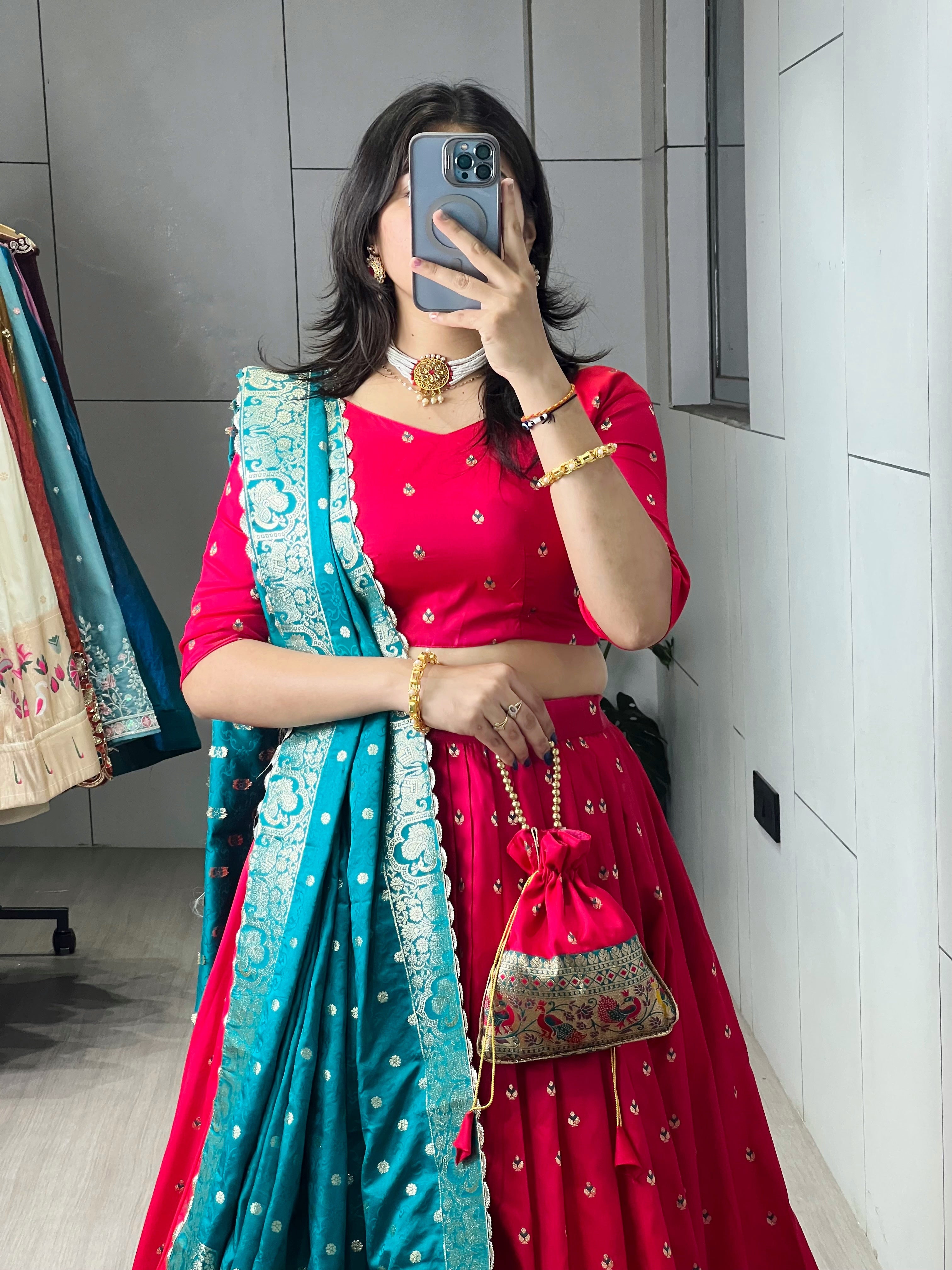 Paithani Silk Lehenga choli With Unstitched Blouse