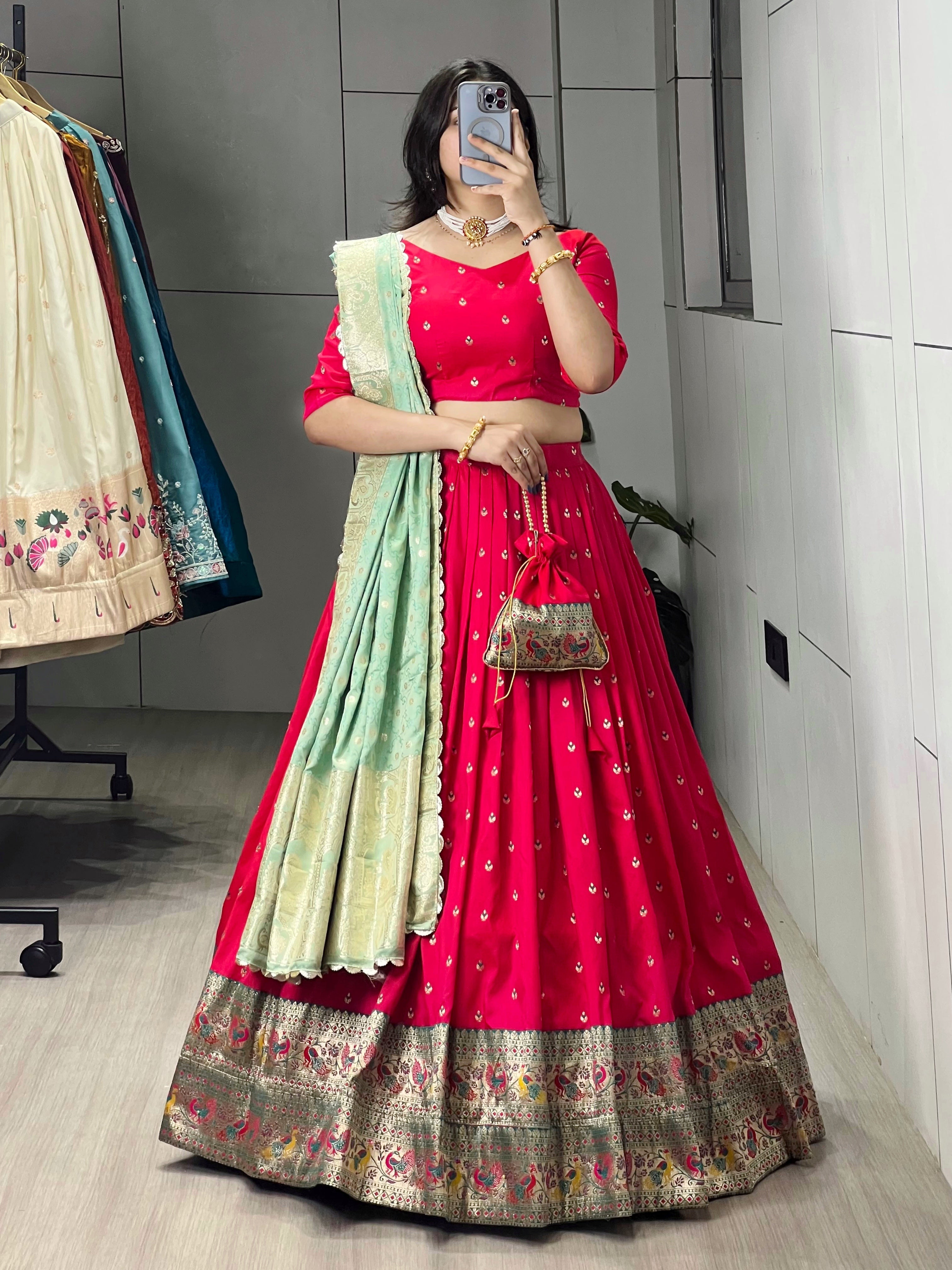 Paithani Silk Lehenga choli With Unstitched Blouse