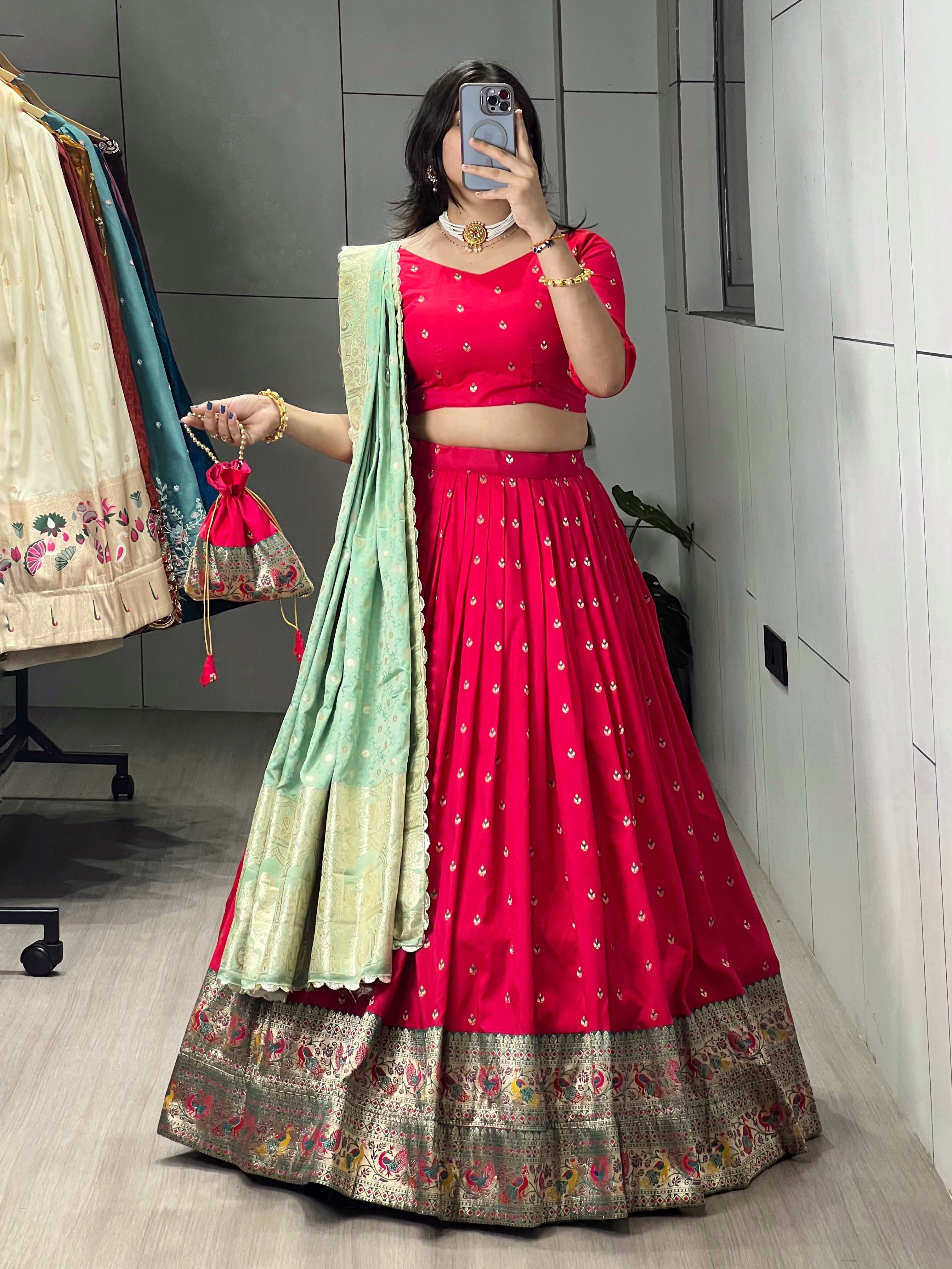 Paithani Silk Lehenga choli With Unstitched Blouse
