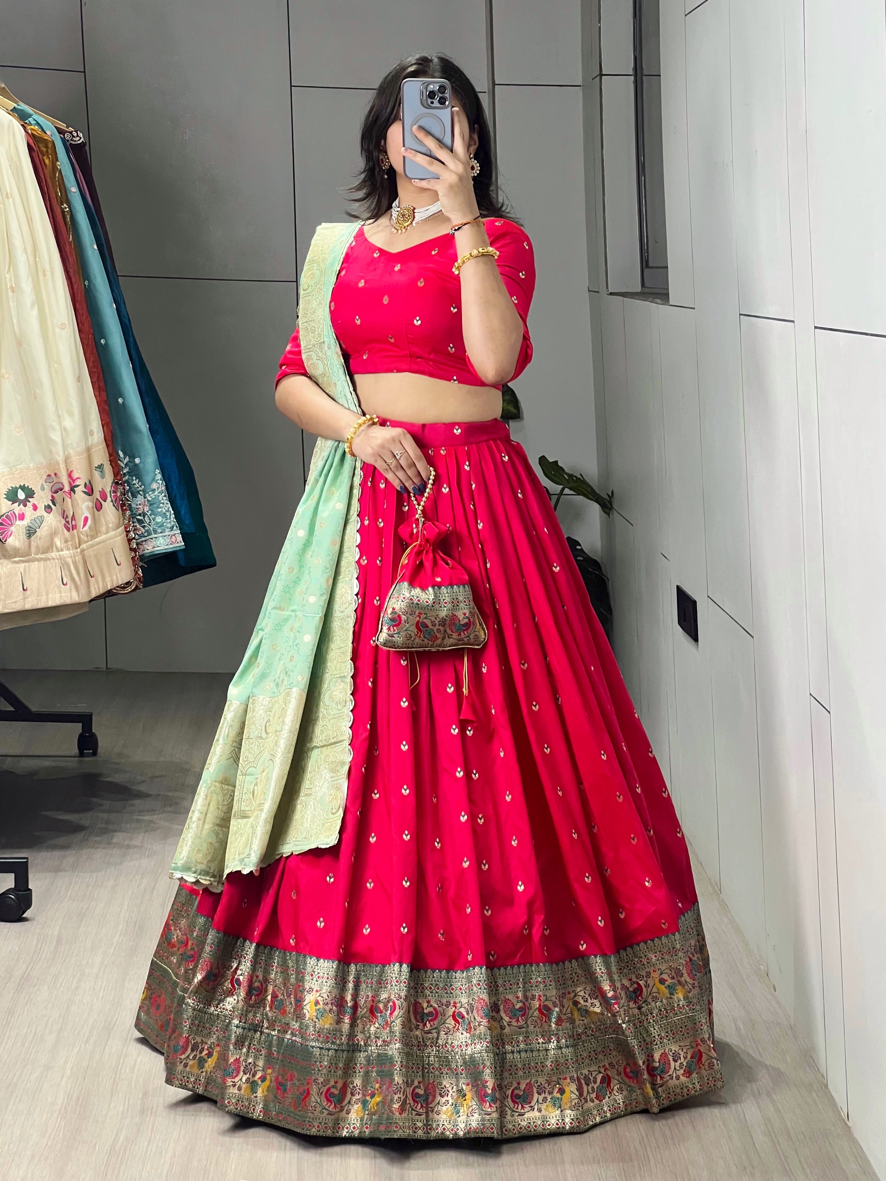Paithani Silk Lehenga choli With Unstitched Blouse