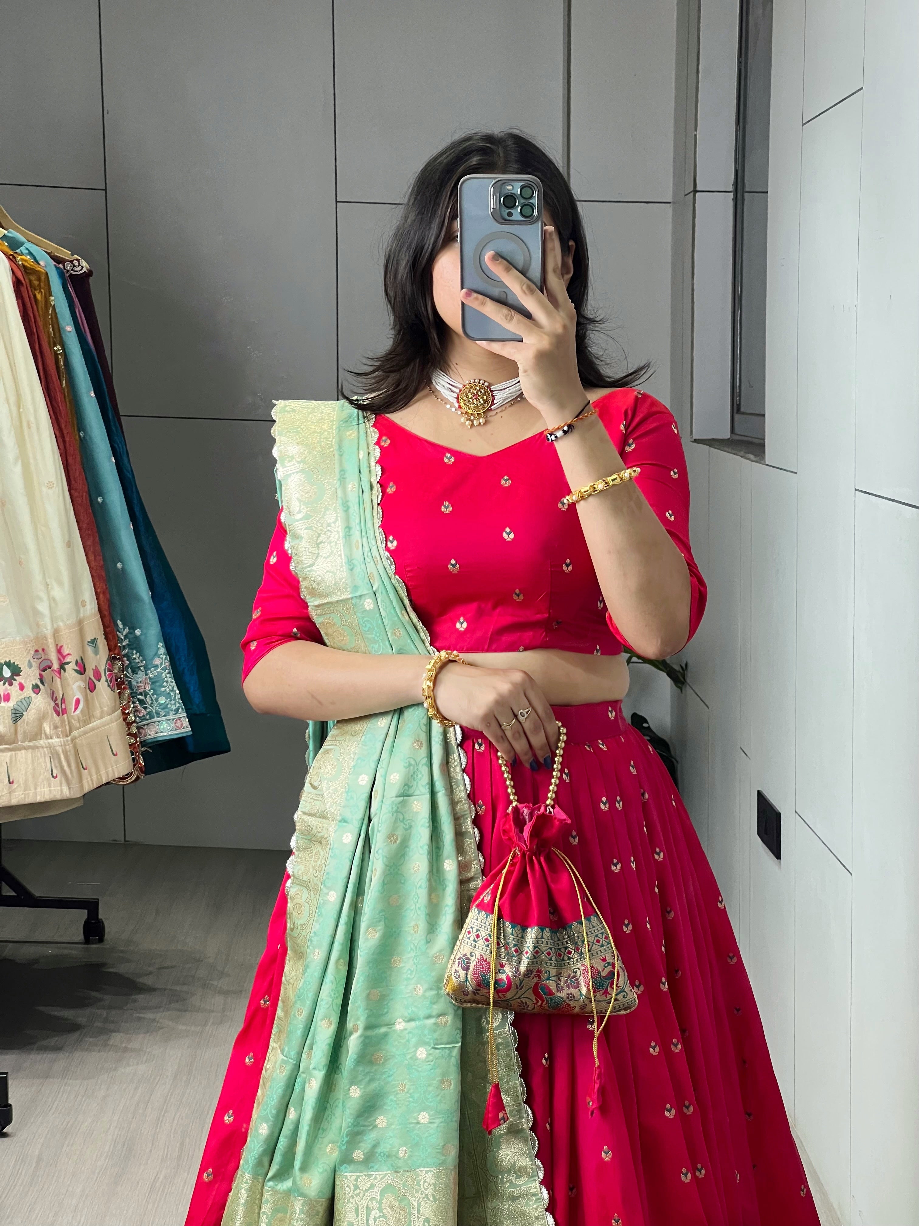 Paithani Silk Lehenga choli With Unstitched Blouse