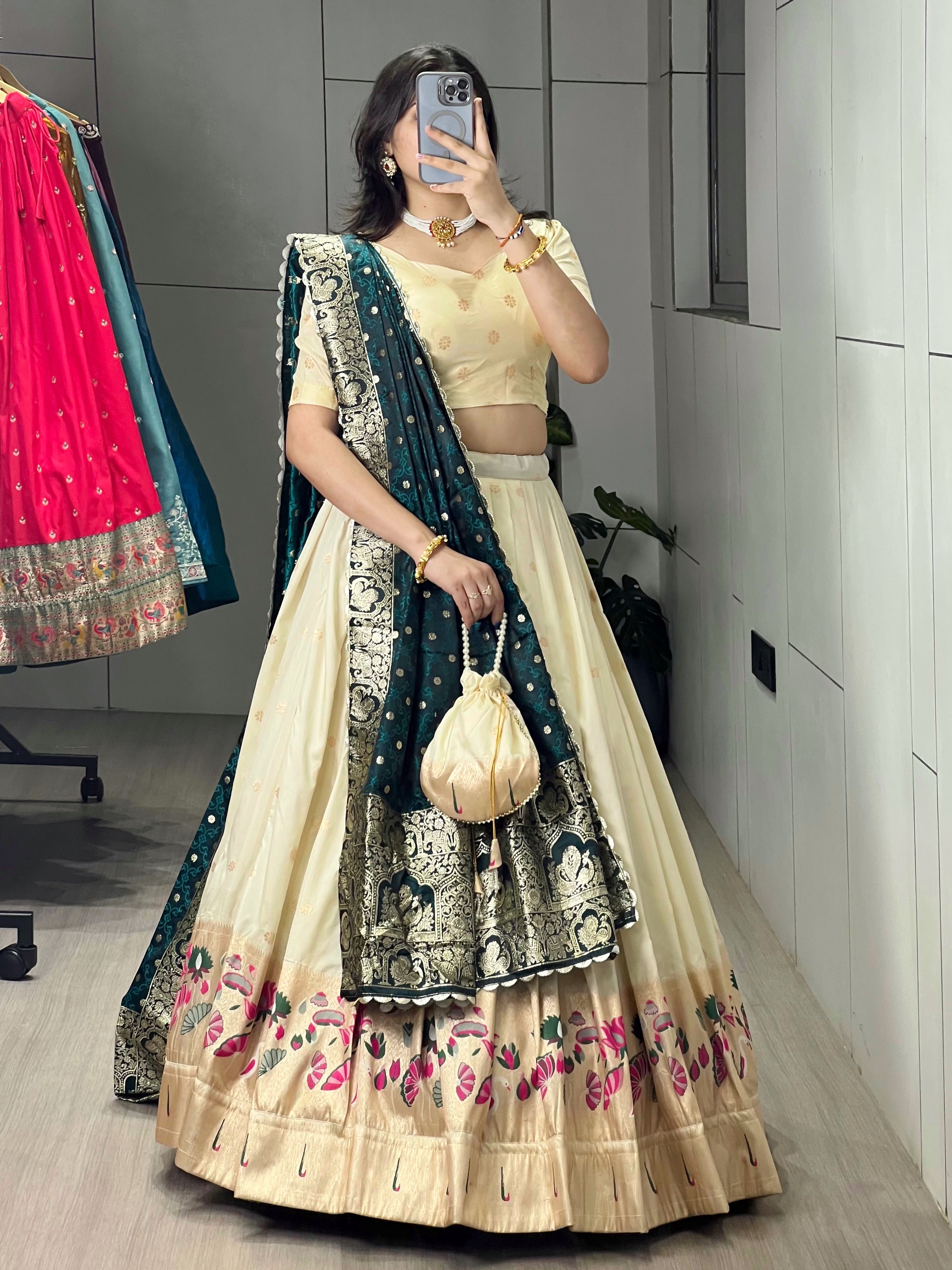 Presenting Letest Paithani Silk Lehenga Choli Sets