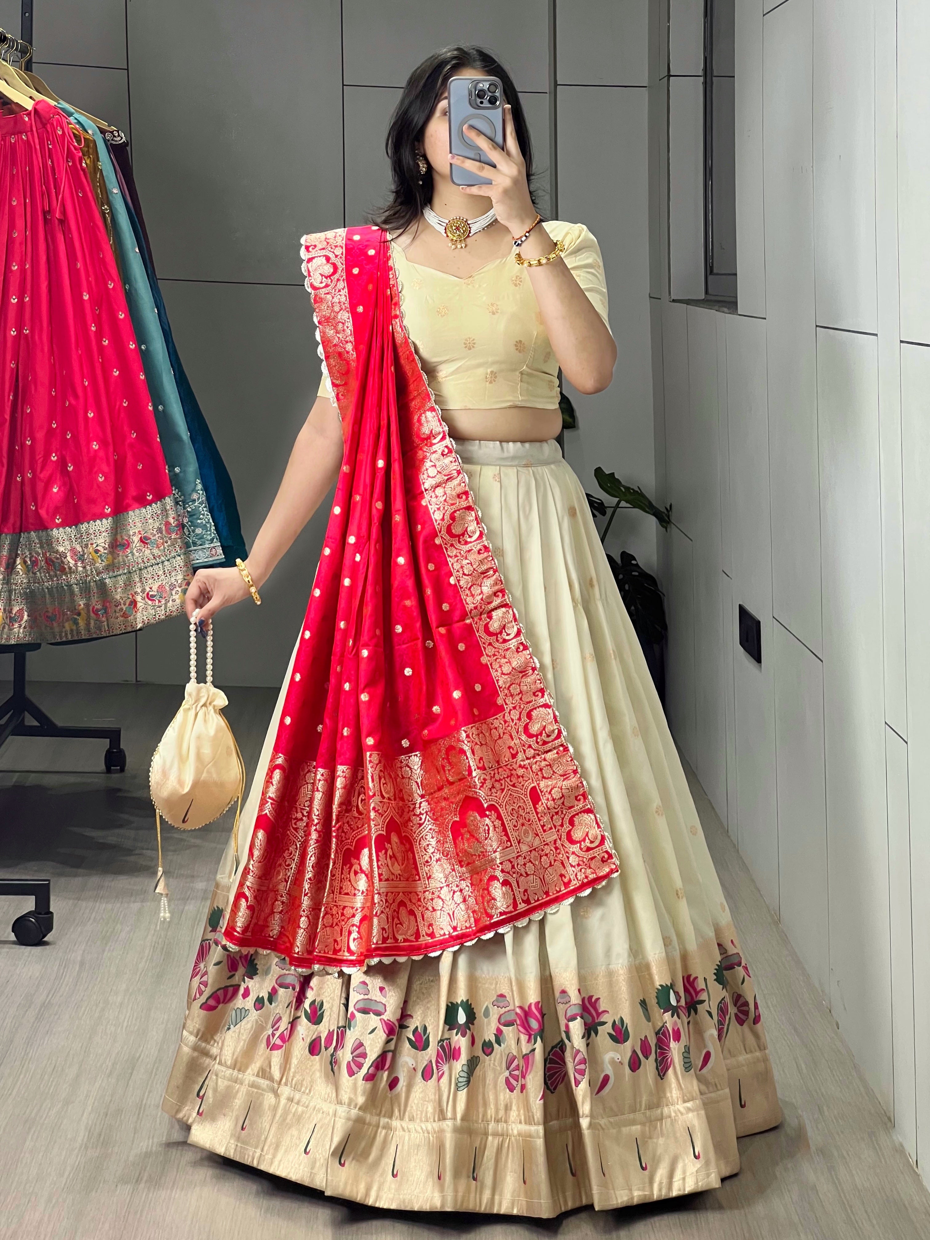 Presenting Letest Paithani Silk Lehenga Choli Sets