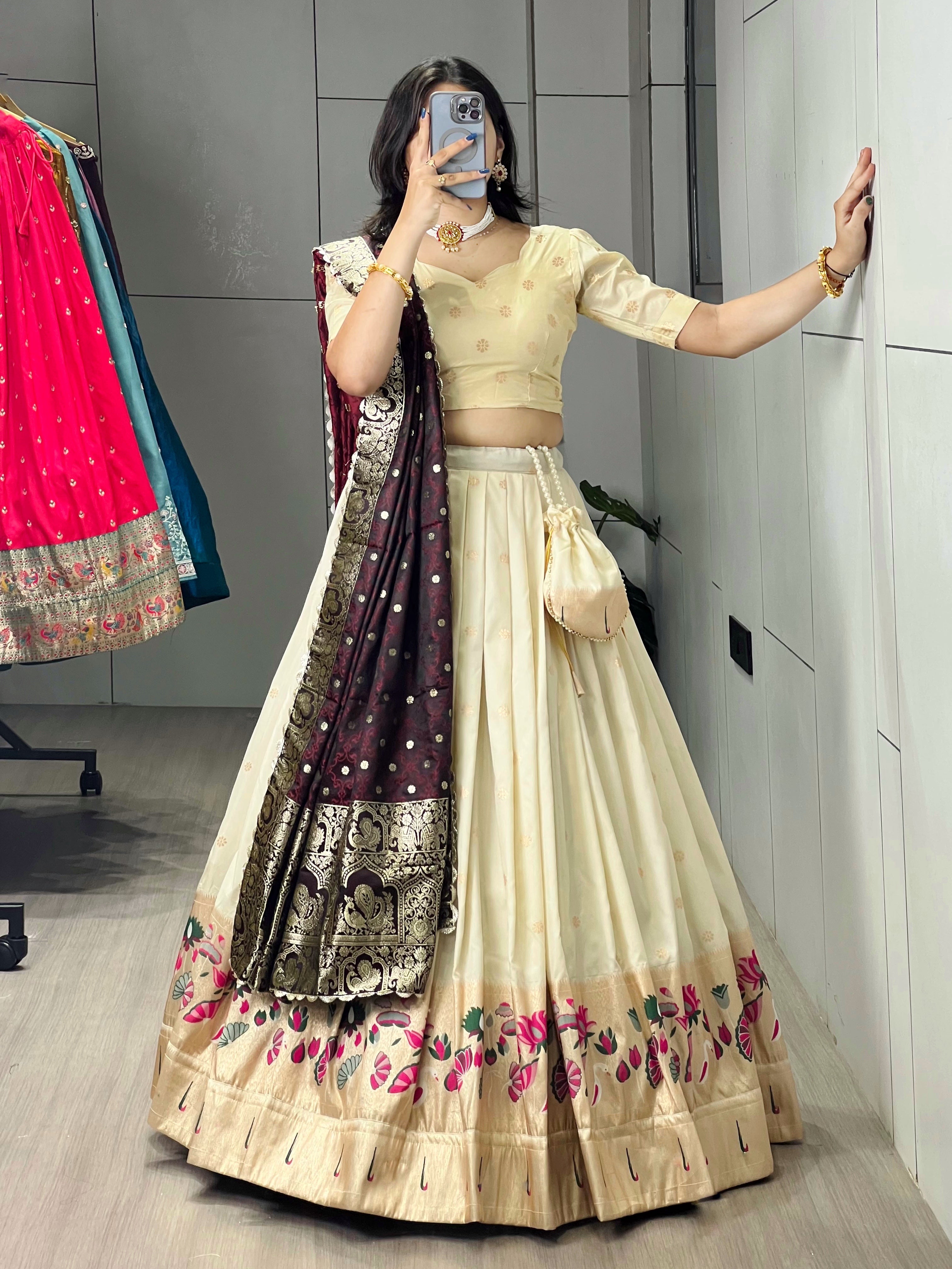 Presenting Letest Paithani Silk Lehenga Choli Sets