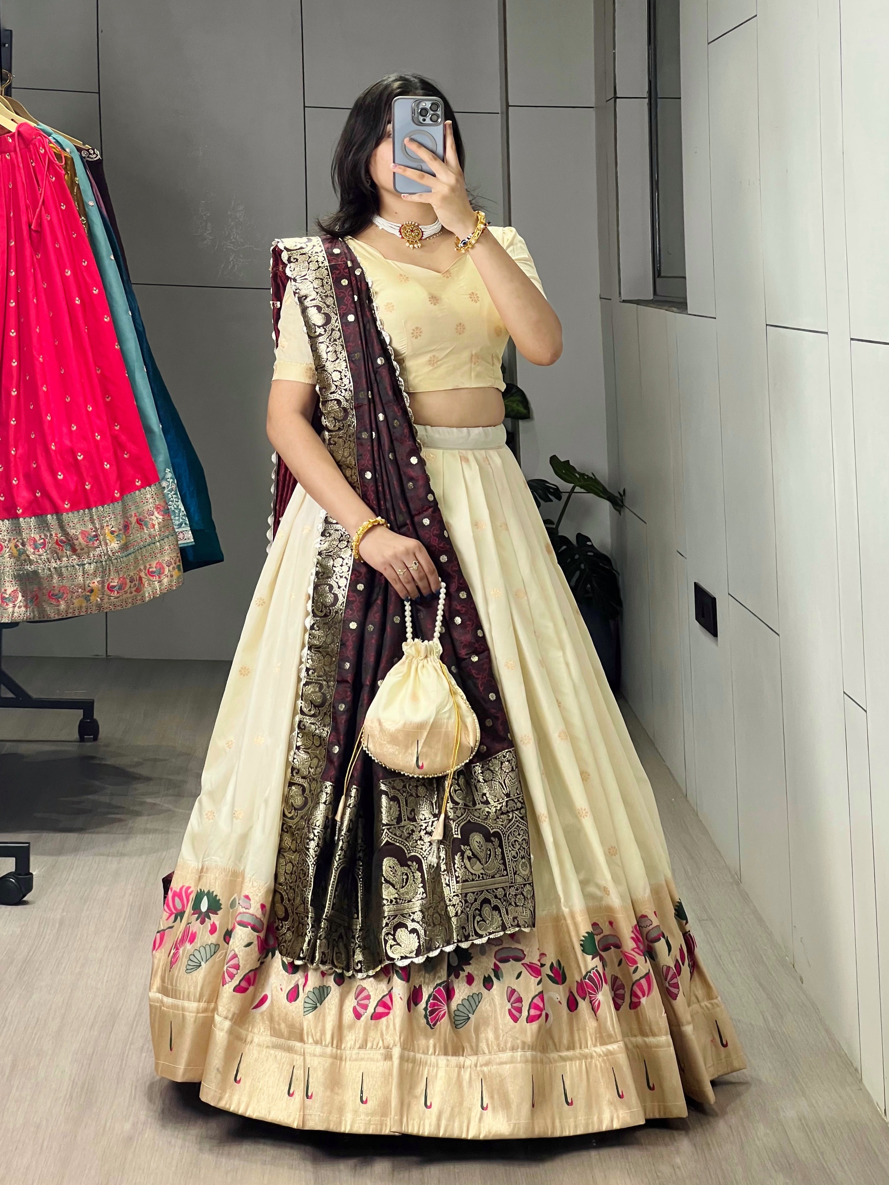 Presenting Letest Paithani Silk Lehenga Choli Sets