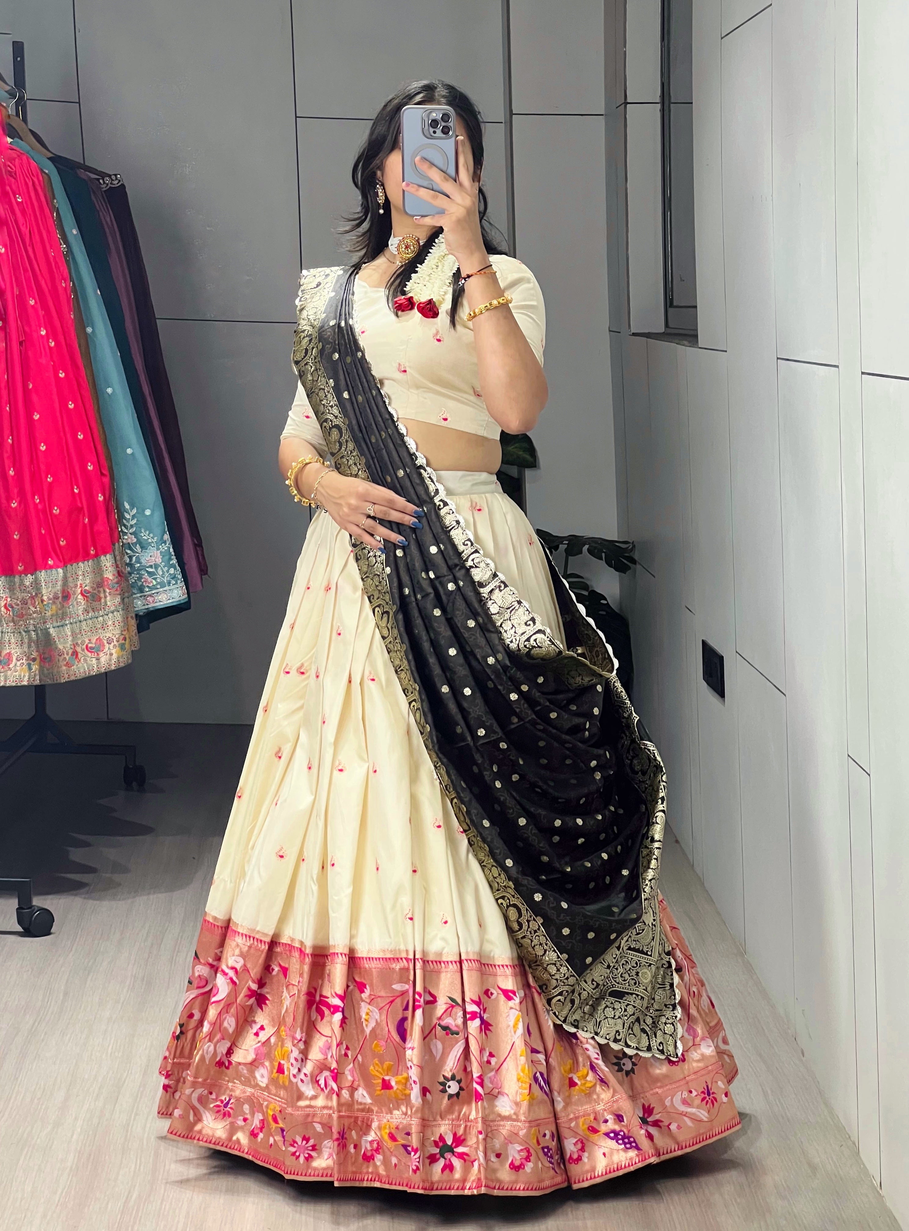 Paithani Silk Lehenga Choli With Satin Silk Dupatta