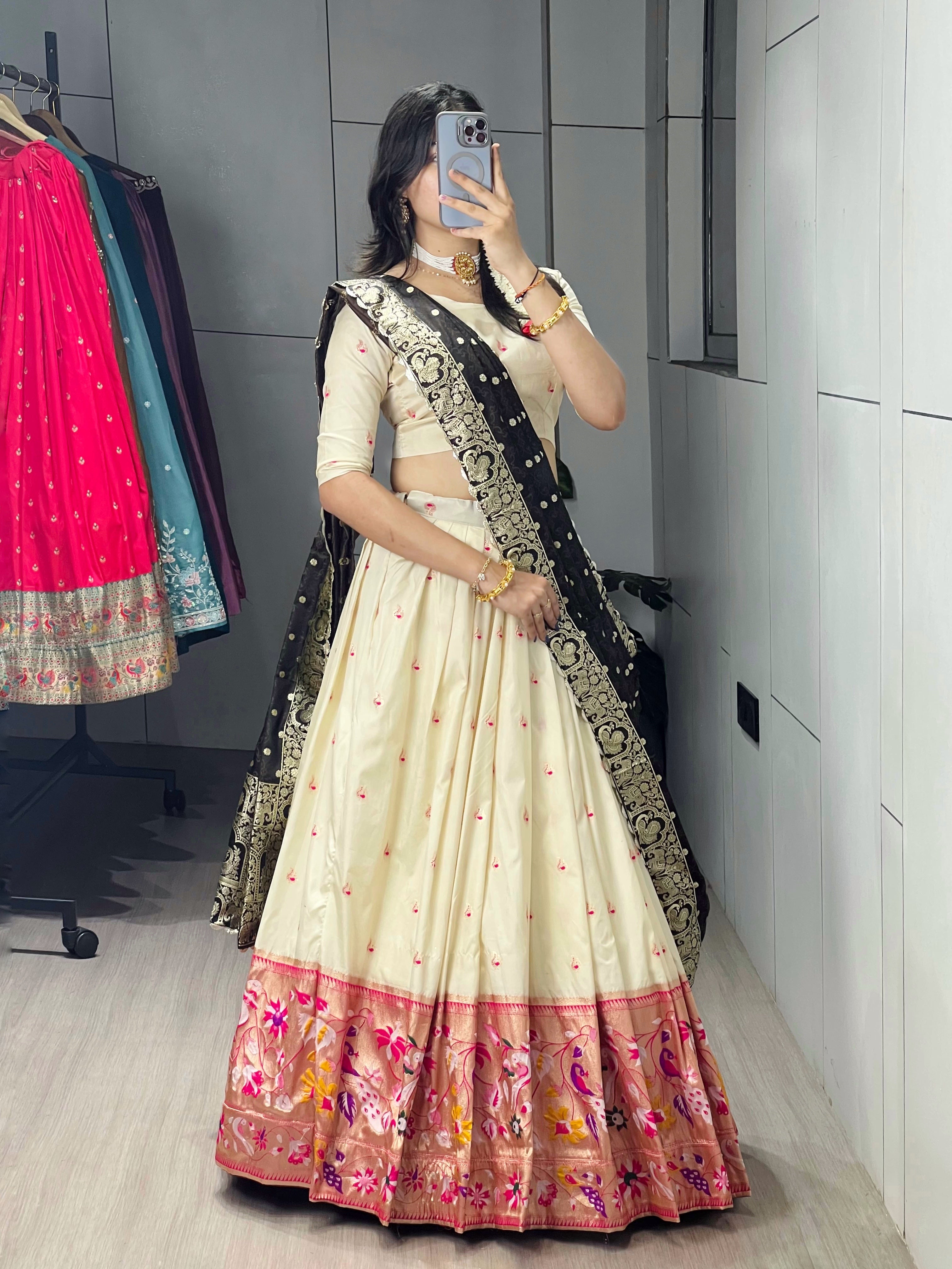 Paithani Silk Lehenga Choli With Satin Silk Dupatta
