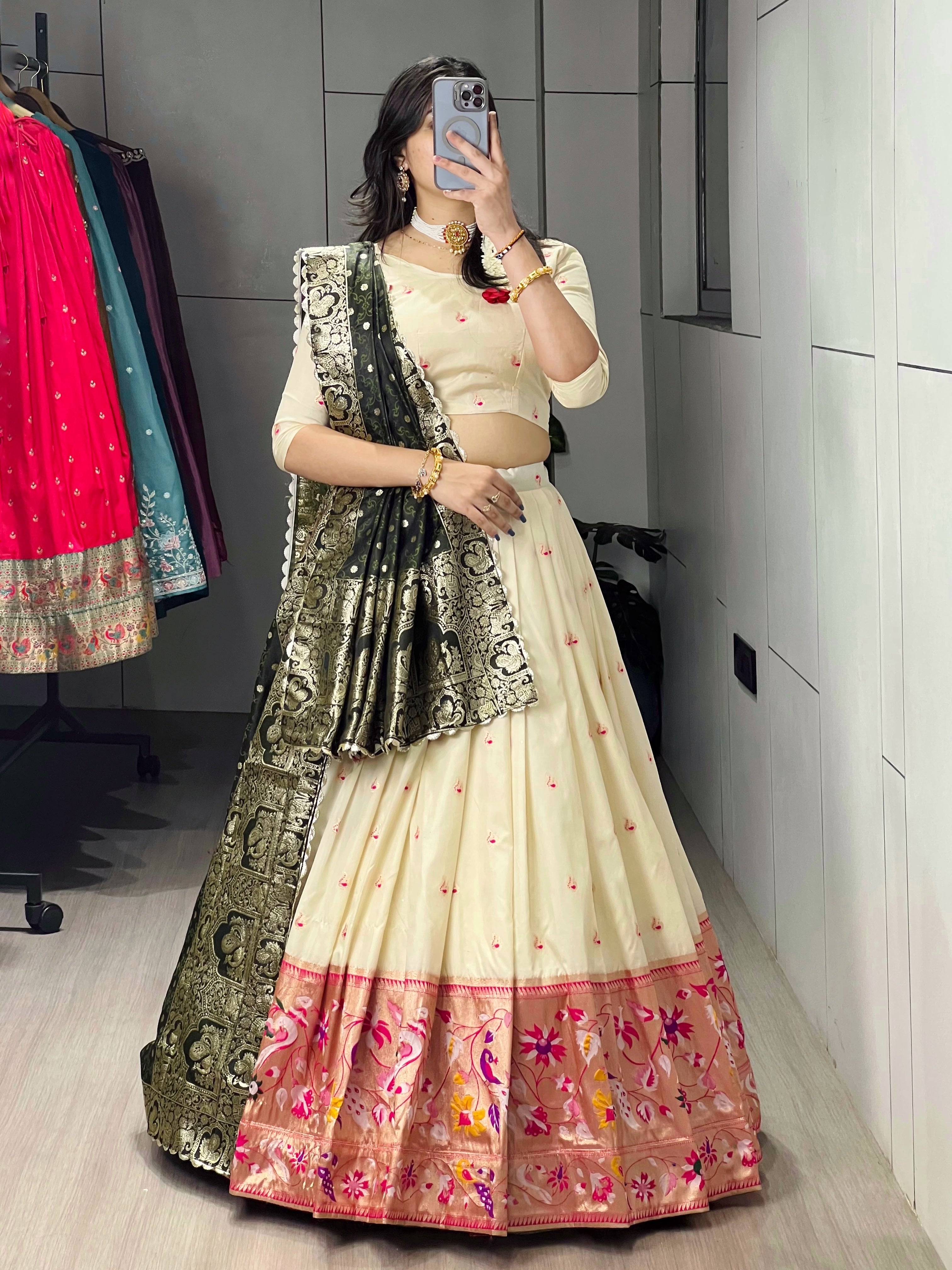 Paithani Silk Lehenga Choli With Satin Silk Dupatta