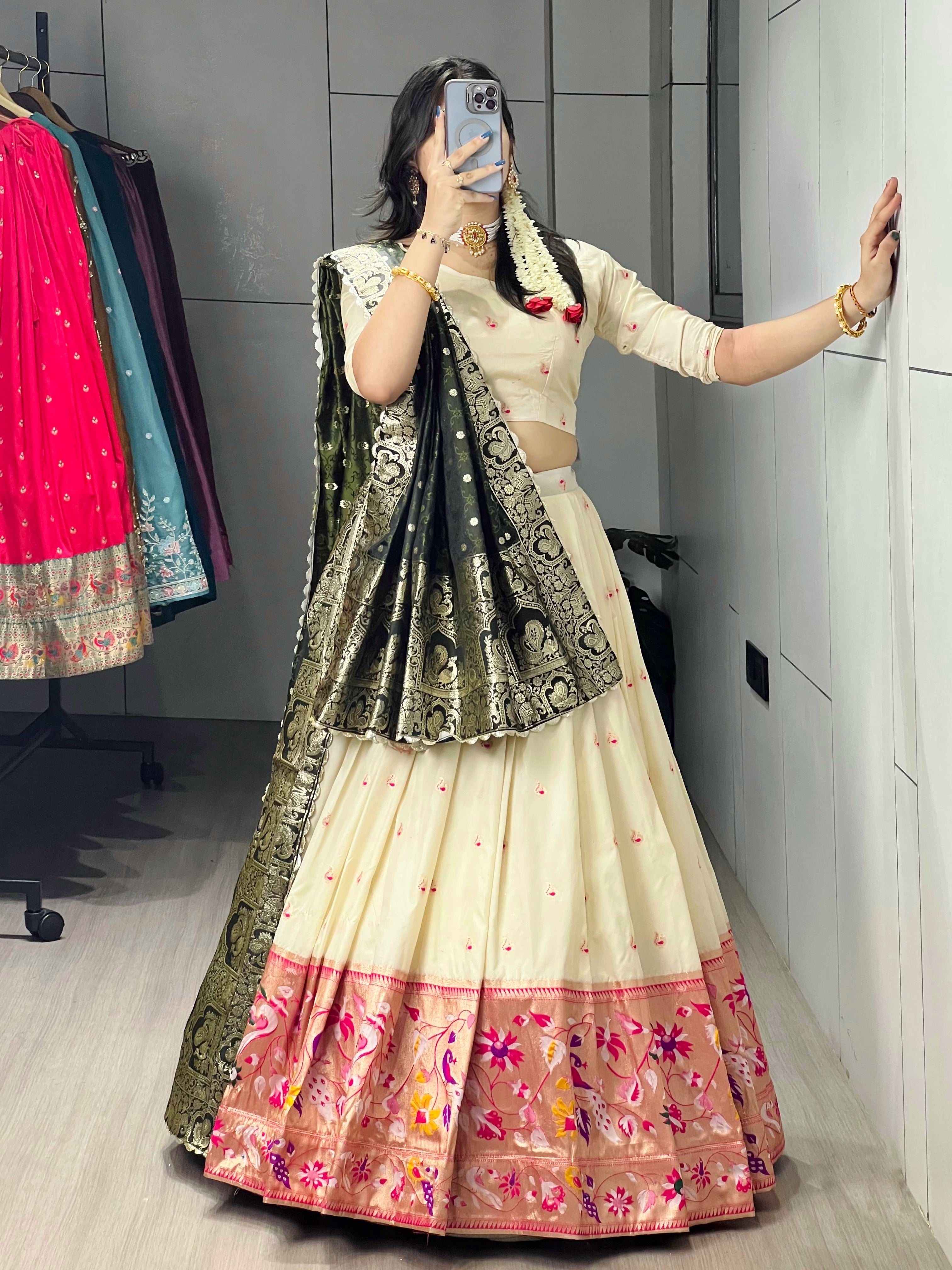 Paithani Silk Lehenga Choli With Satin Silk Dupatta