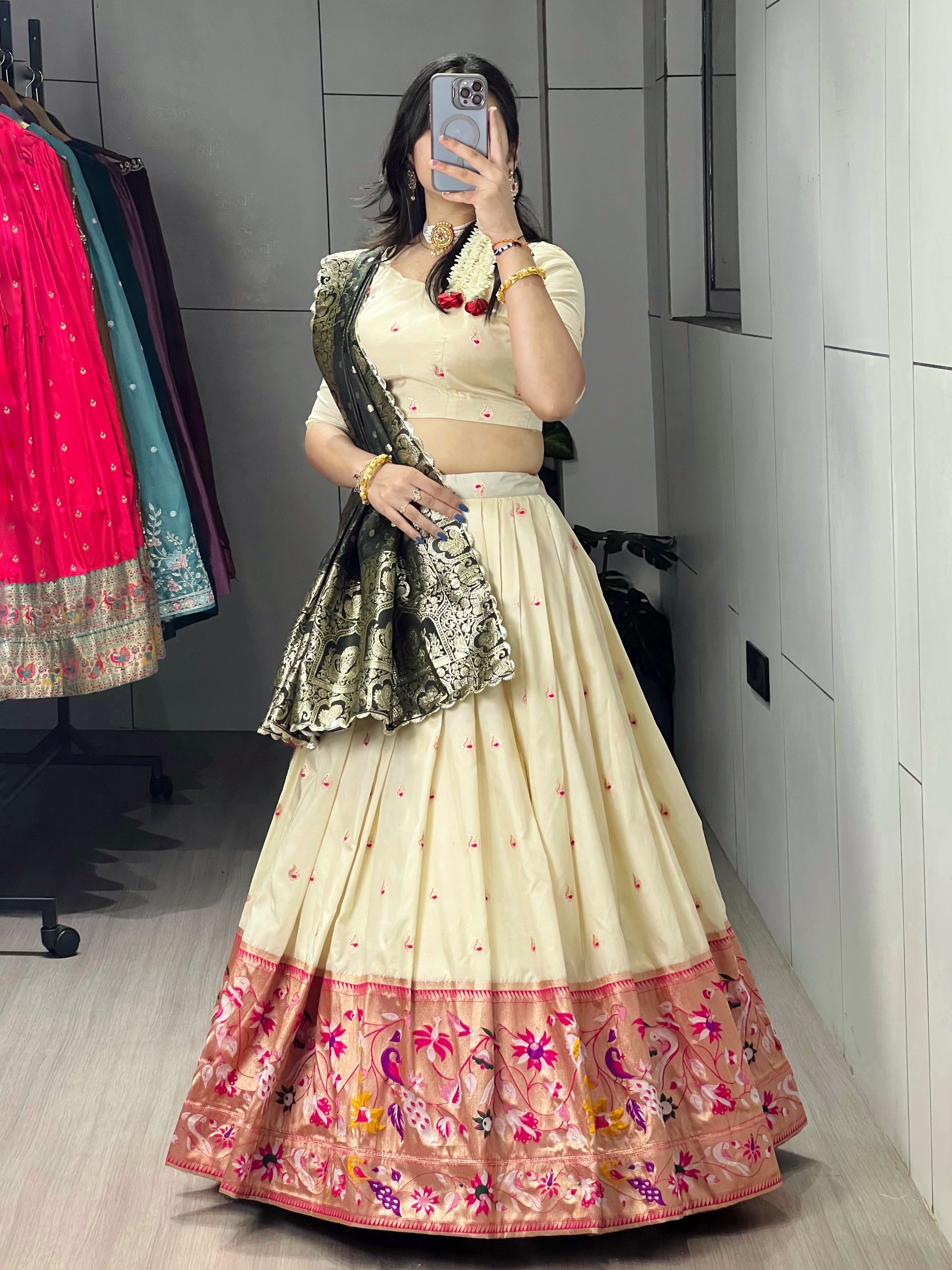 Paithani Silk Lehenga Choli With Satin Silk Dupatta