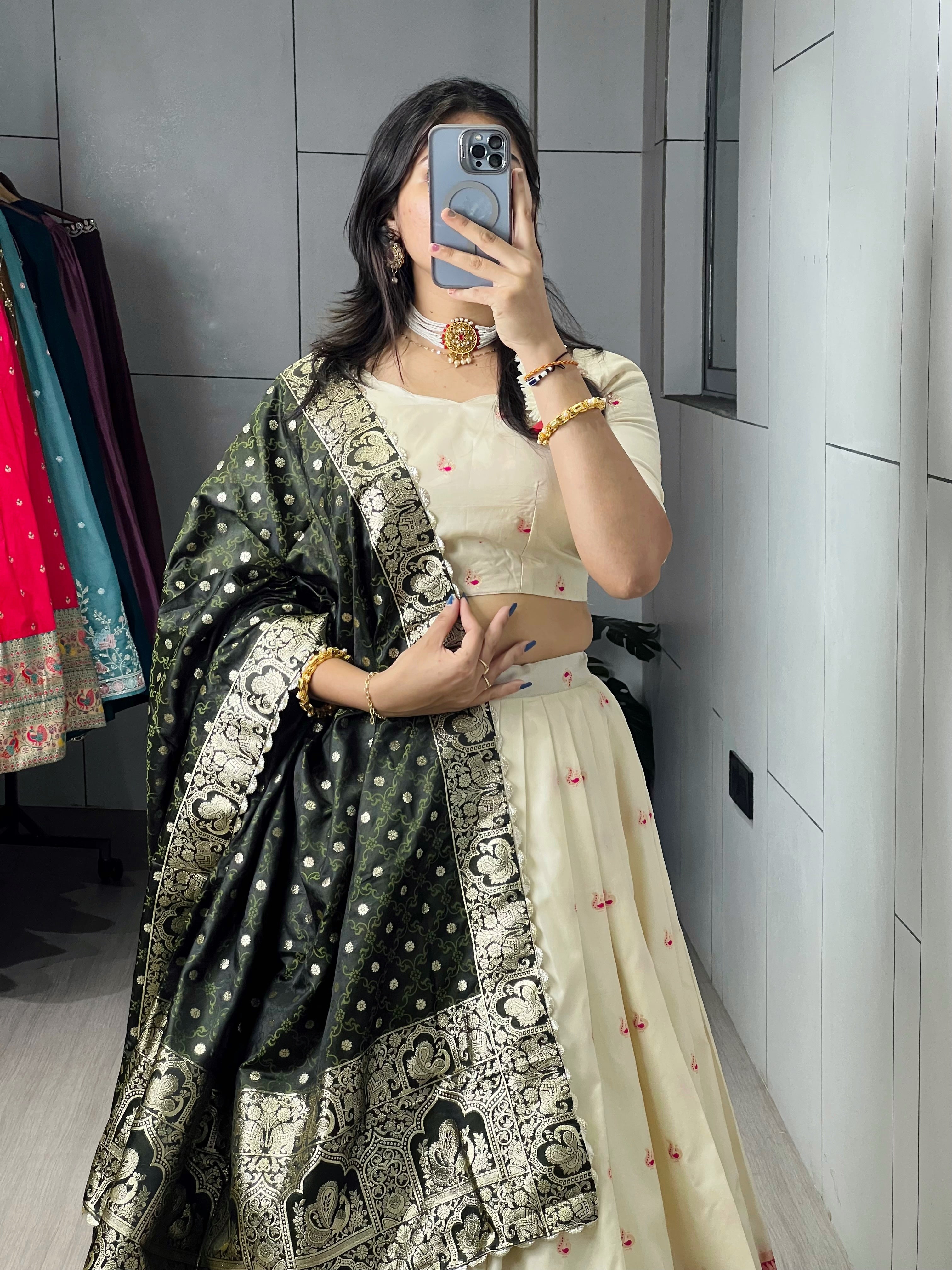 Paithani Silk Lehenga Choli With Satin Silk Dupatta