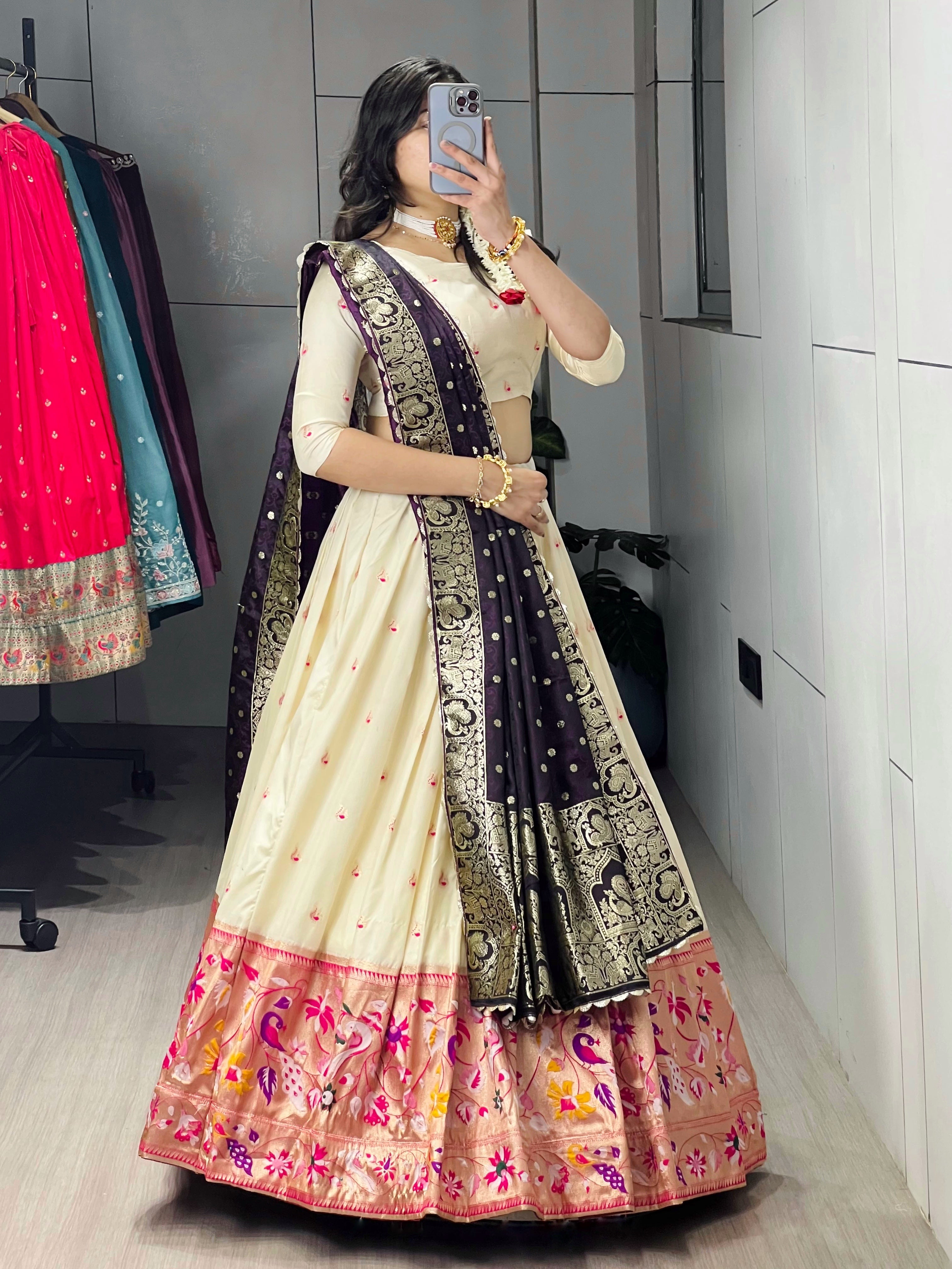 Paithani Silk Lehenga Choli With Satin Silk Dupatta